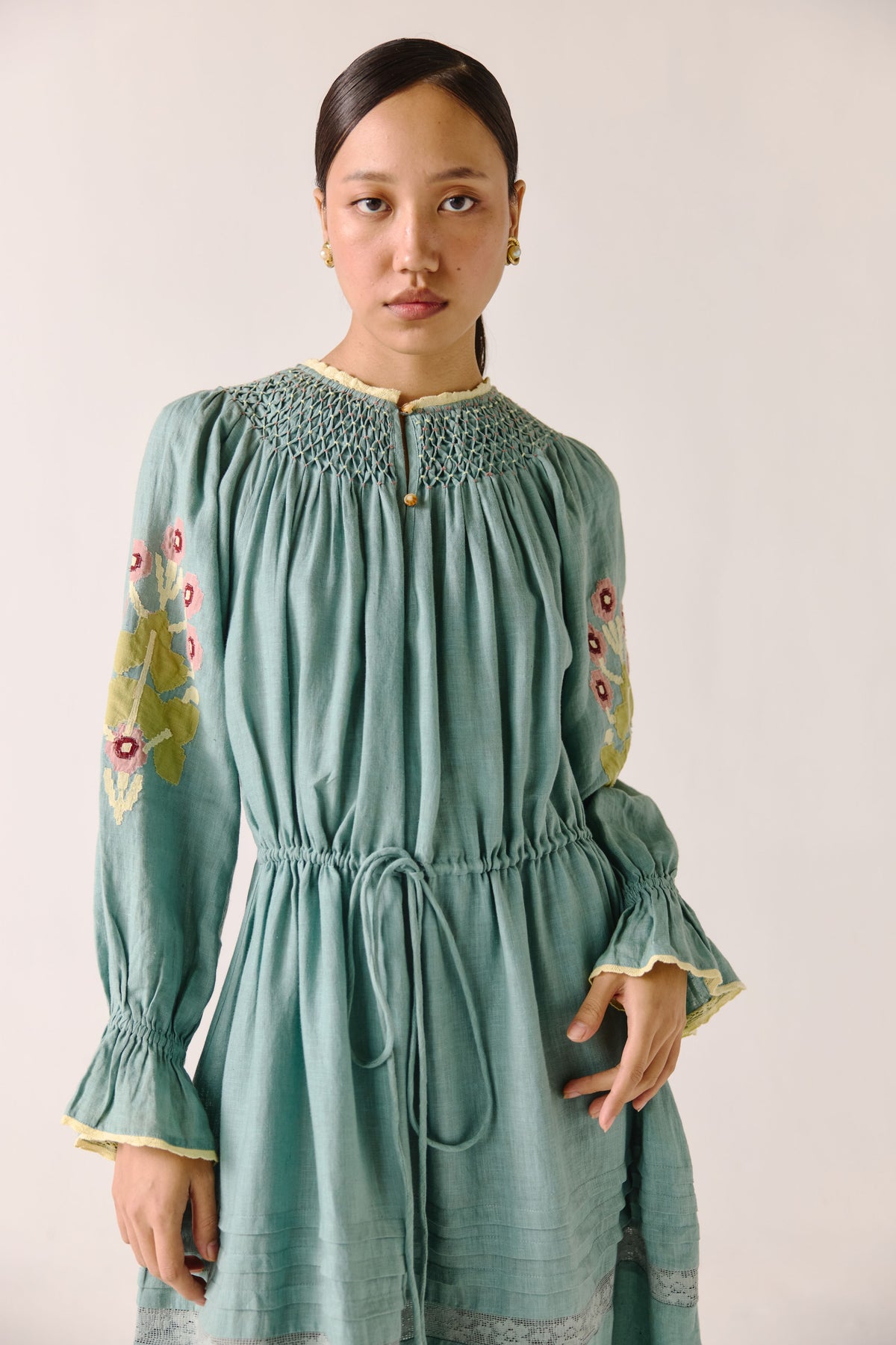 Pale Blue Pixel Applique Edith Dress