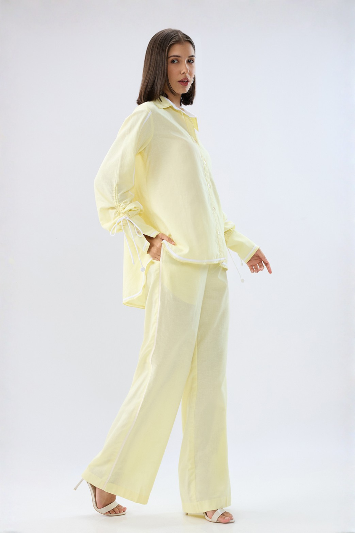 Yellow Shirt Style Co-ord Set