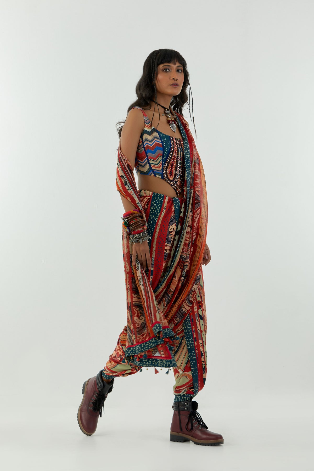 Multi Sadhu Drape Saree
