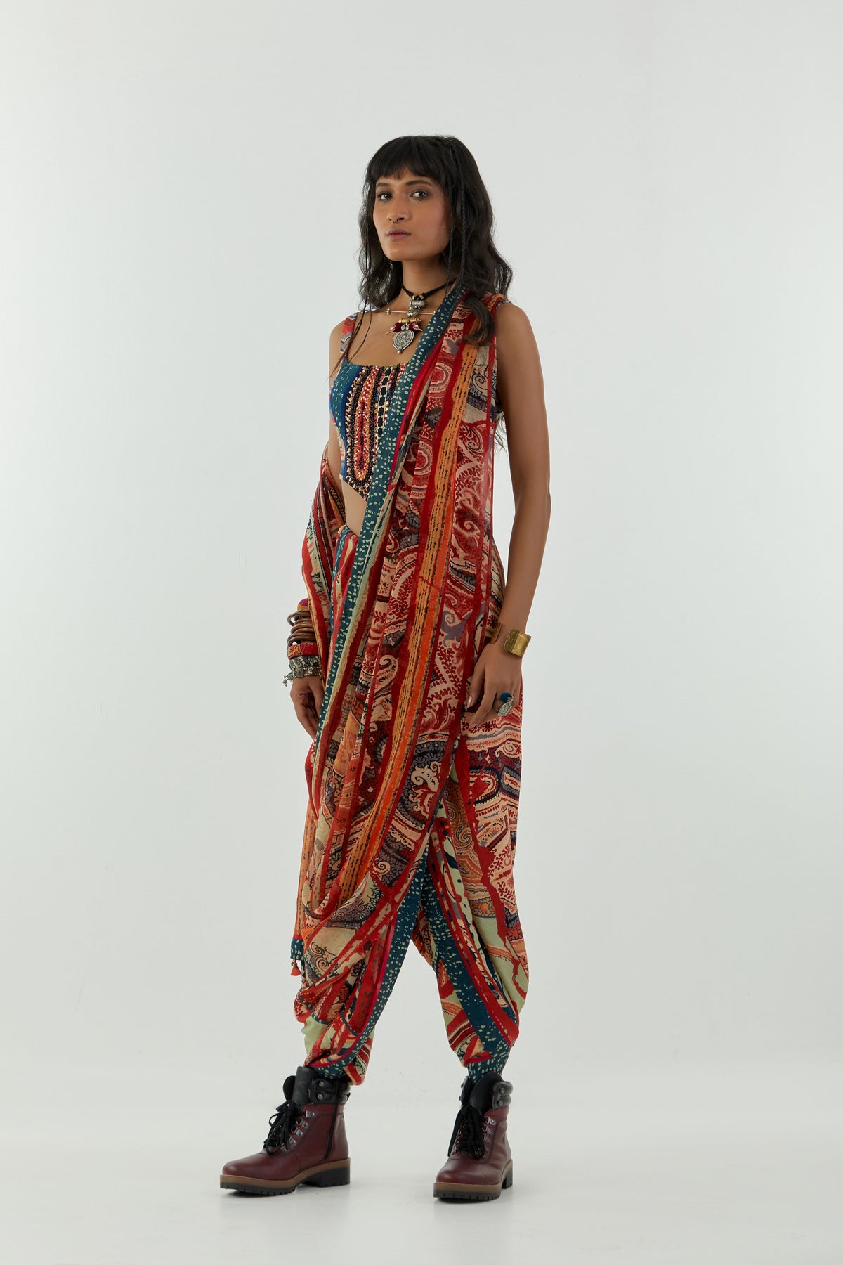 Multi Sadhu Drape Saree