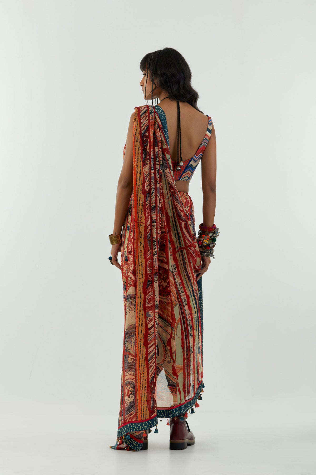 Multi Sadhu Drape Saree