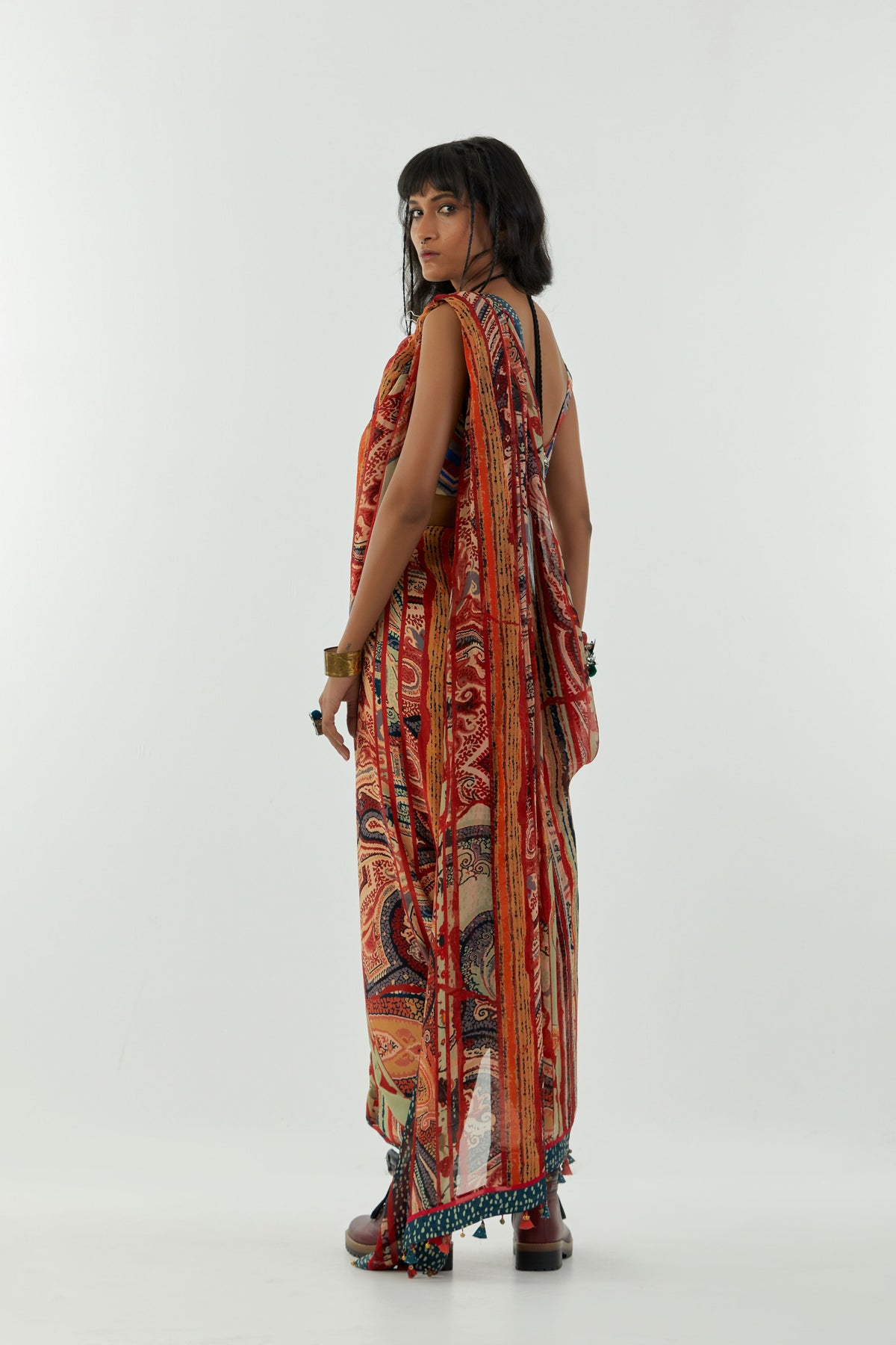 Multi Sadhu Drape Saree