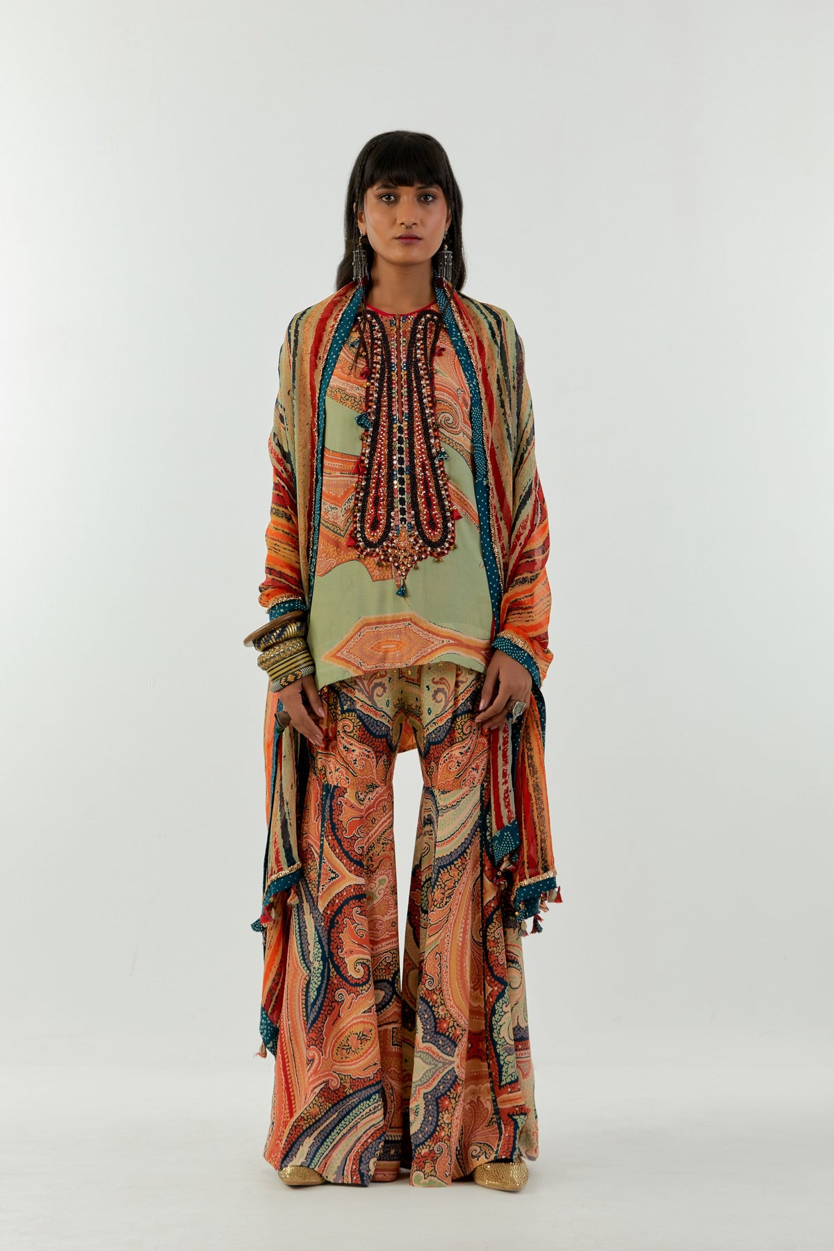 Natural Crepe Mitra Short Kurta Set