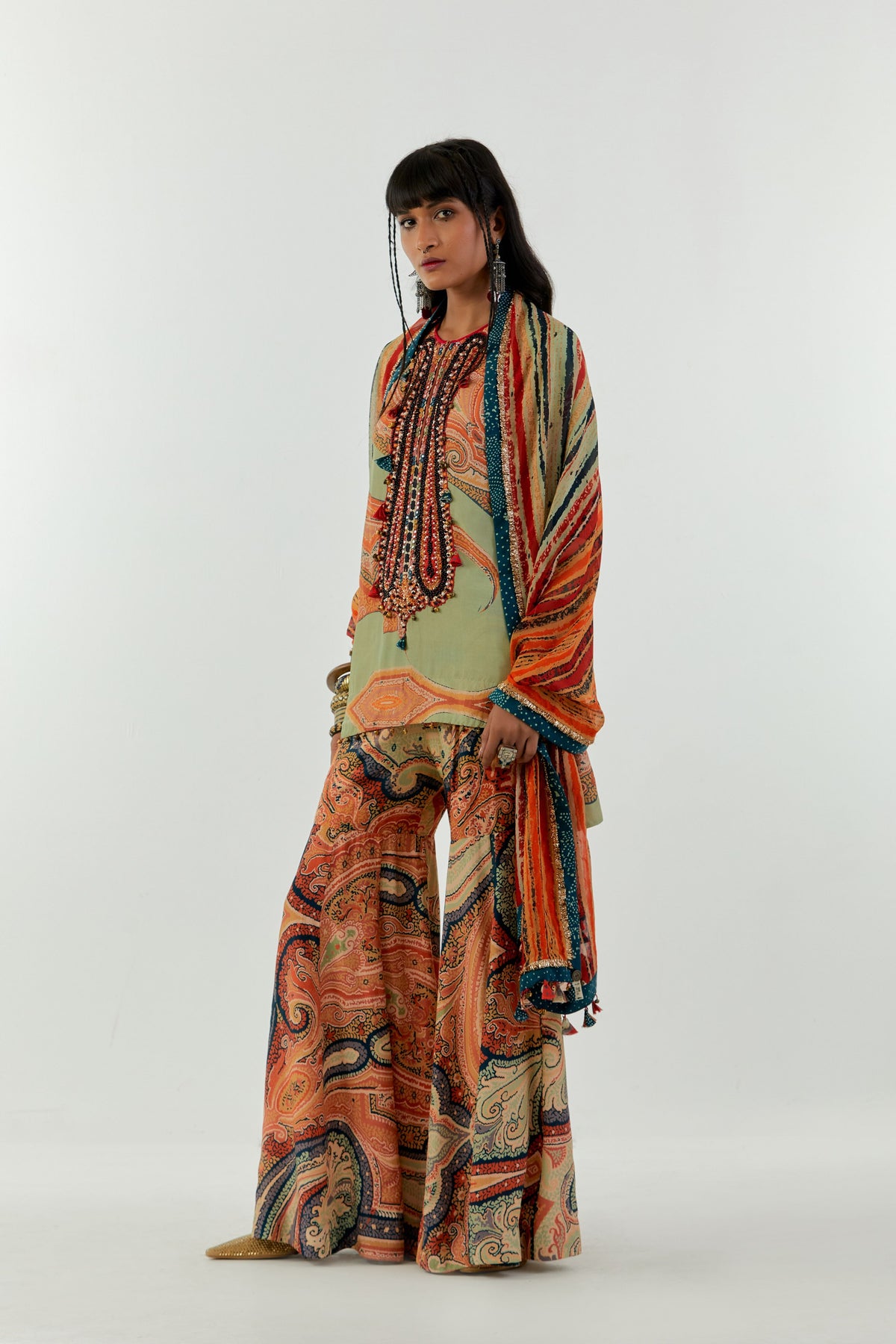 Natural Crepe Mitra Short Kurta Set