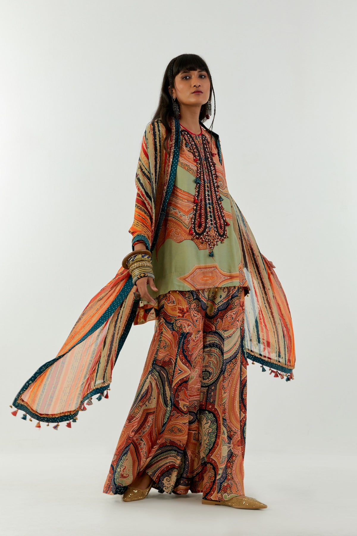 Natural Crepe Mitra Short Kurta Set