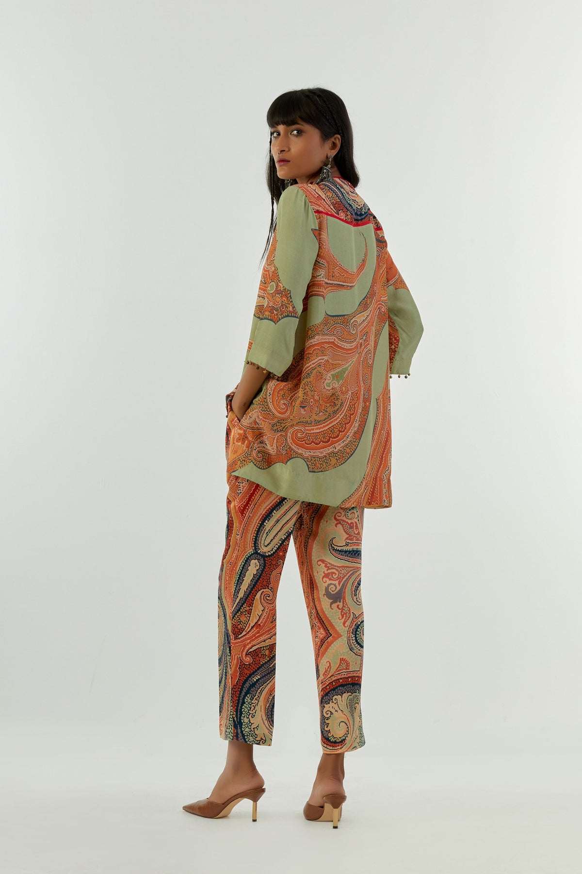 Satin Linen Mitra Short Kurta Set
