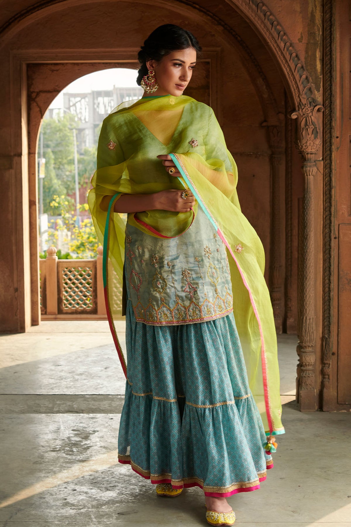 Blue Payala Kurta Gharara Set