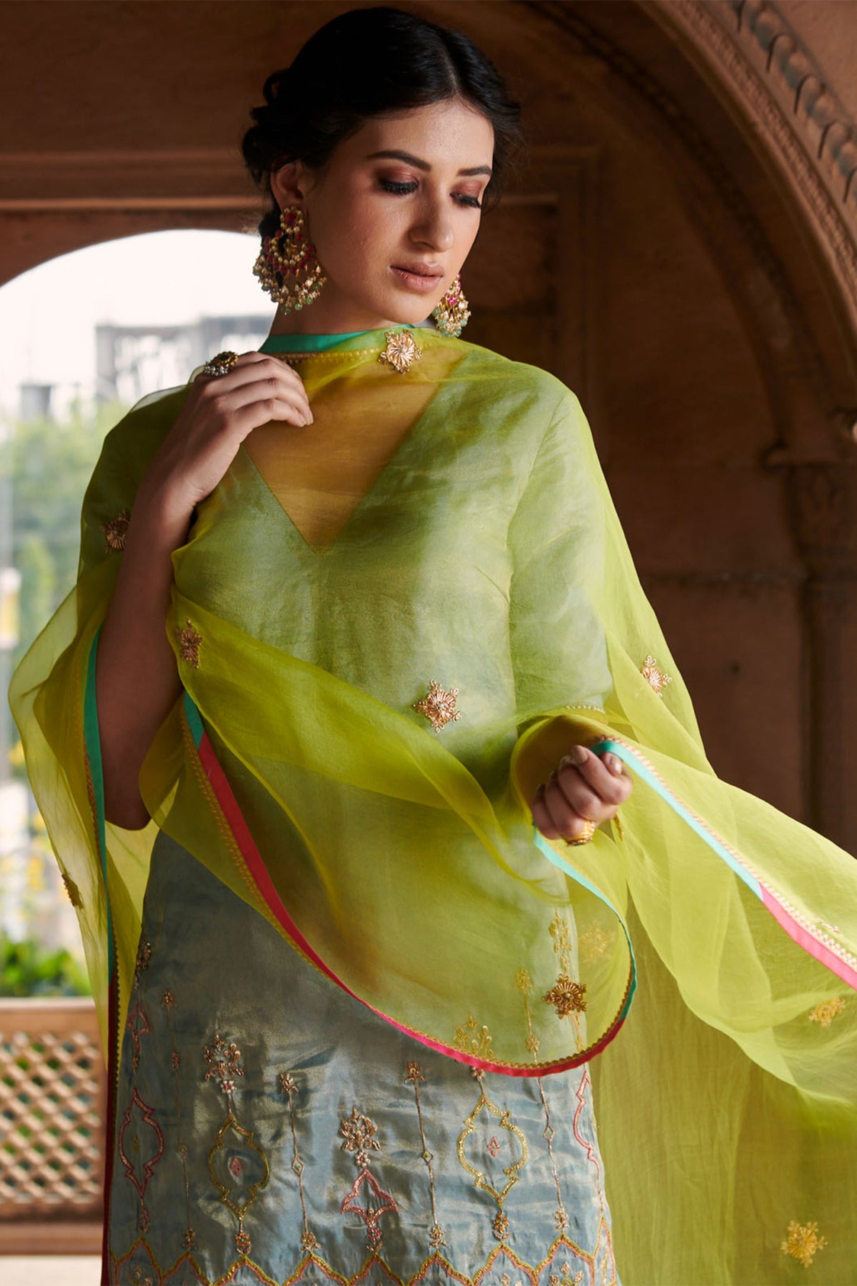 Blue Payala Kurta Gharara Set