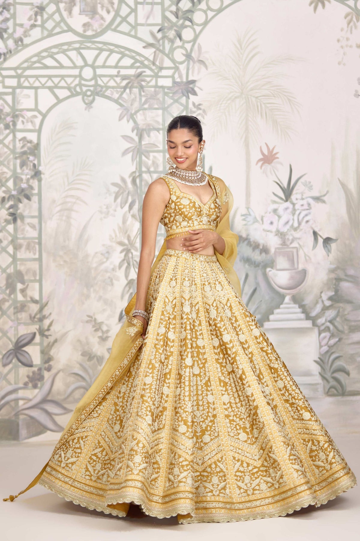 Yellow Mustard Lehenga Set
