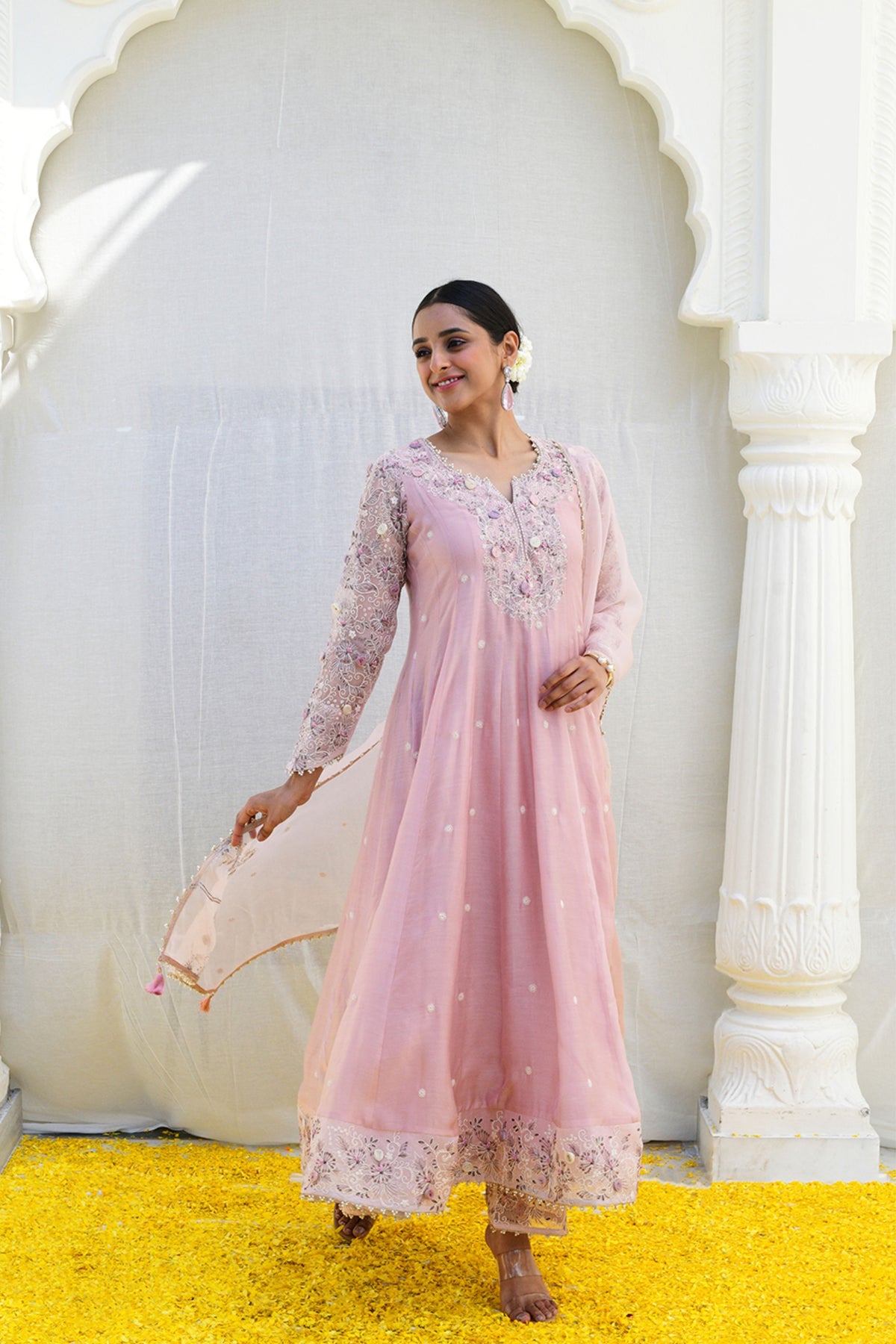 Pink Reef Anarkali set