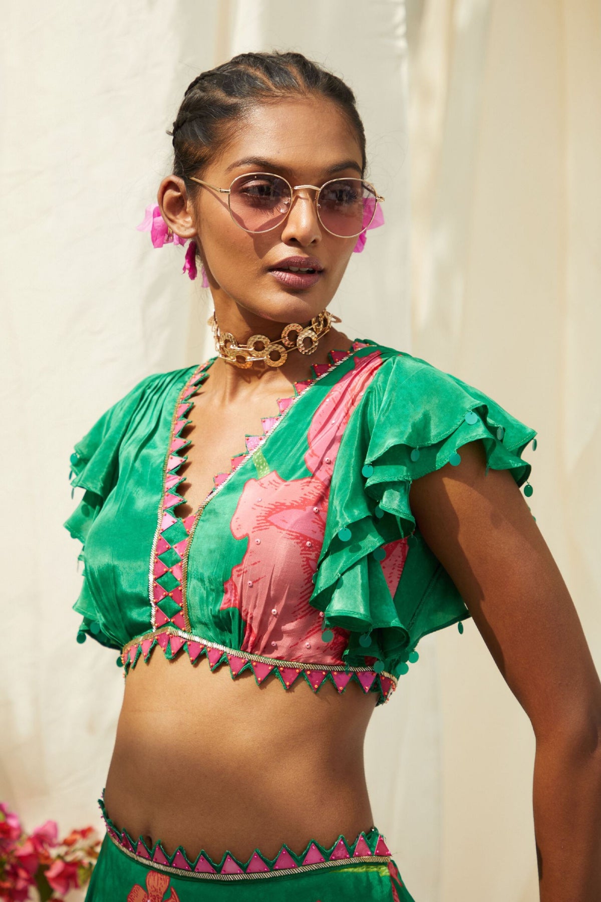 Lehenga Set In Green