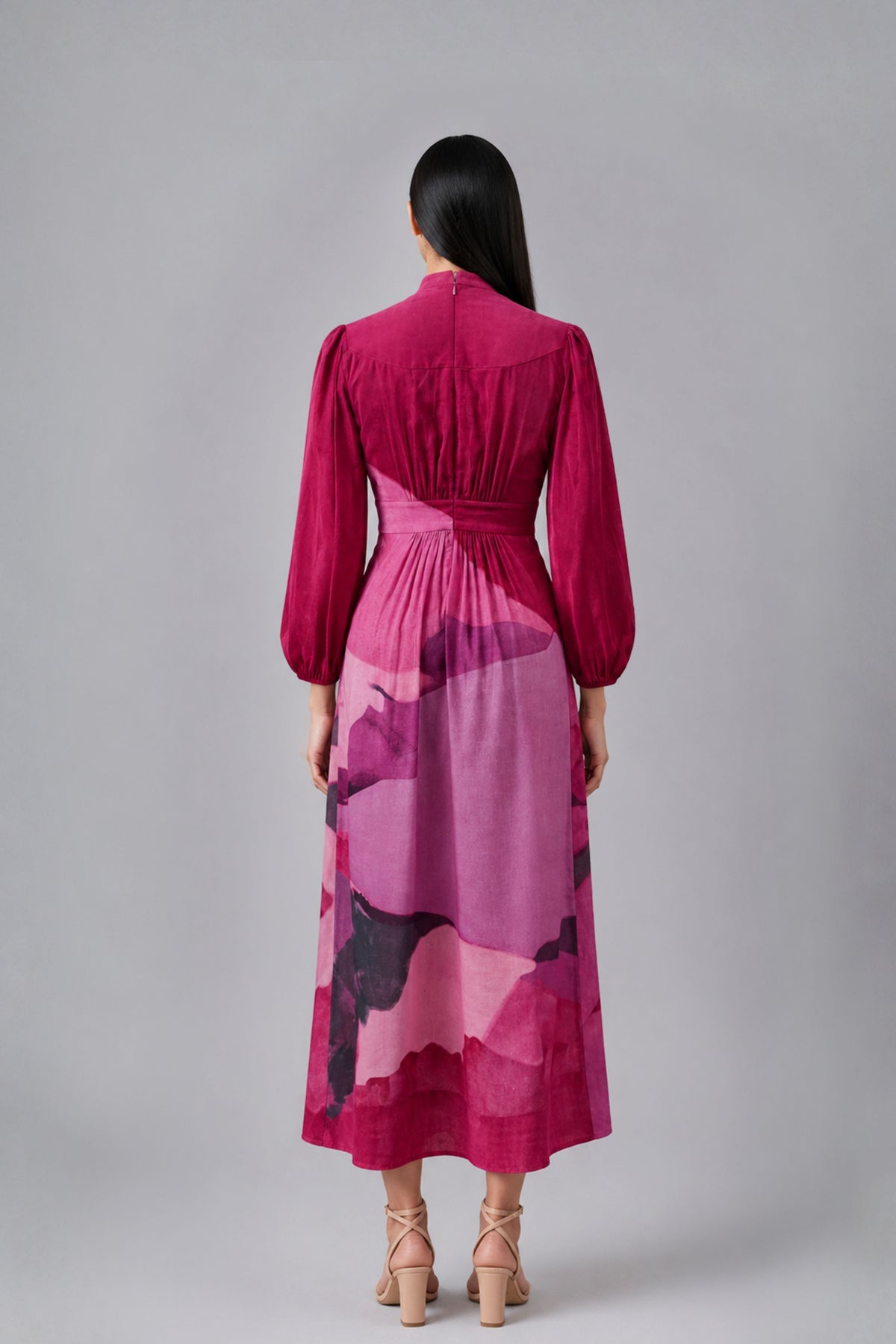 Vela Gathered Midi Dress