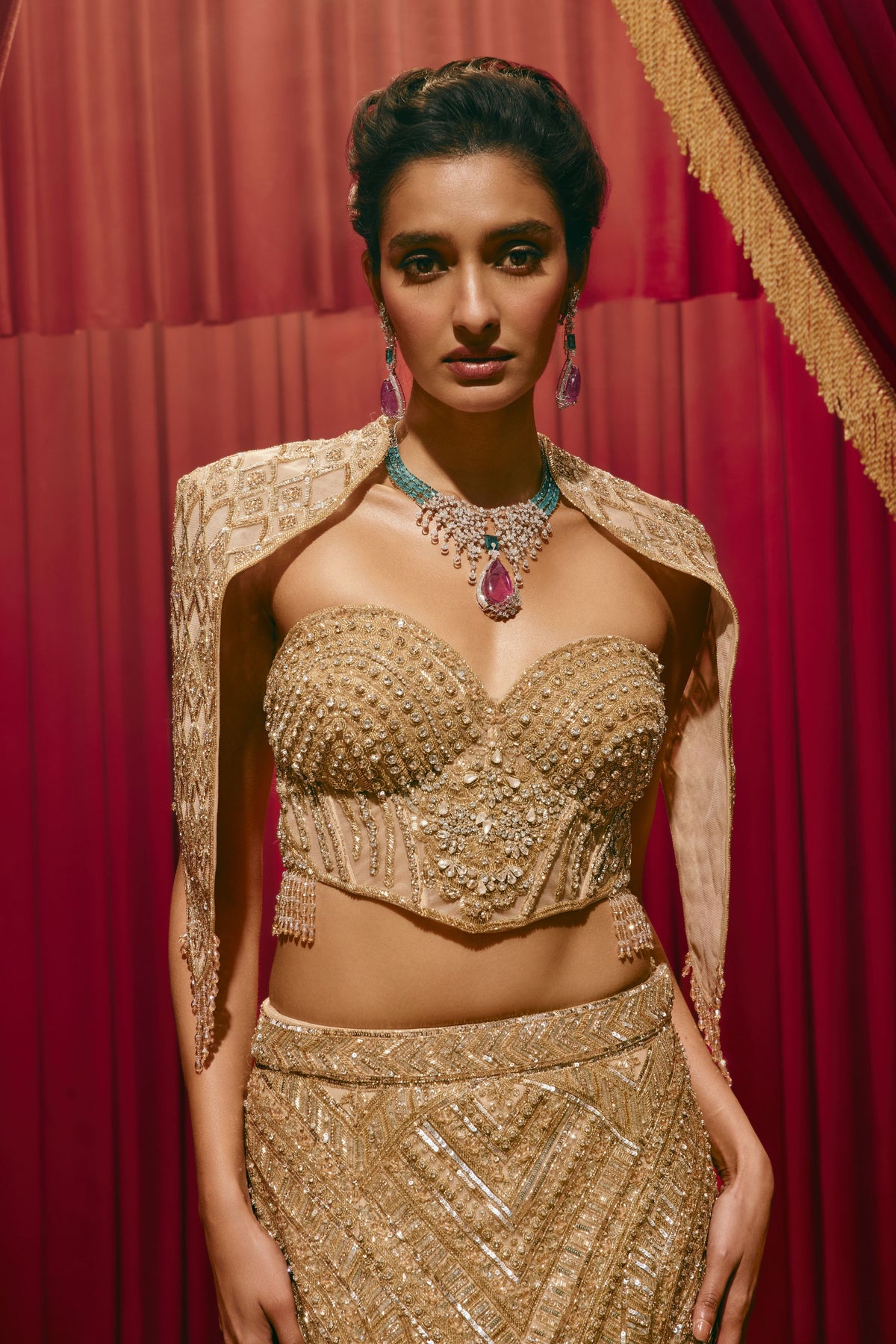 Audrey Gold Cape Set