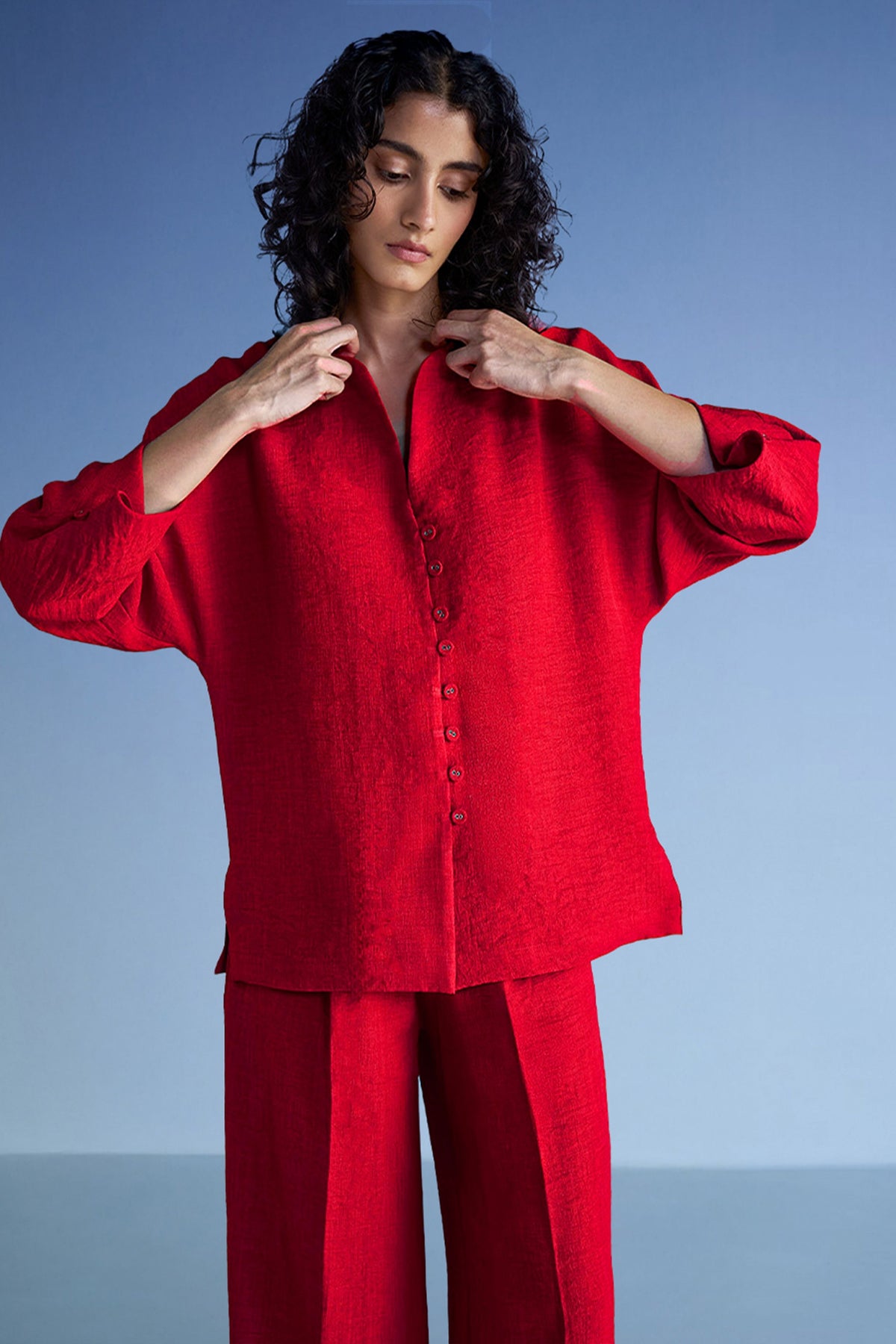 Red Wide-legged Pants