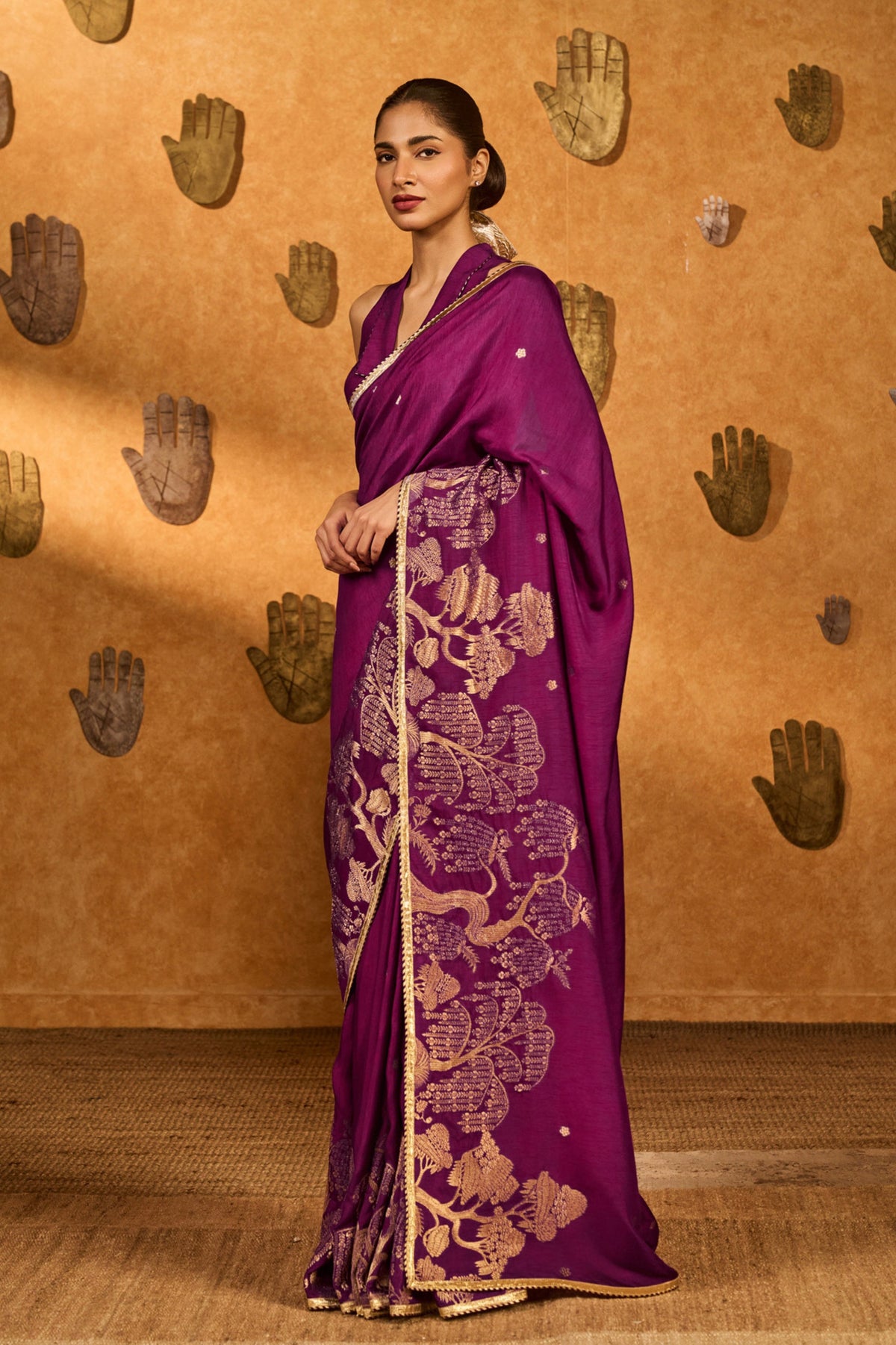 Berry Wine Zen Saree