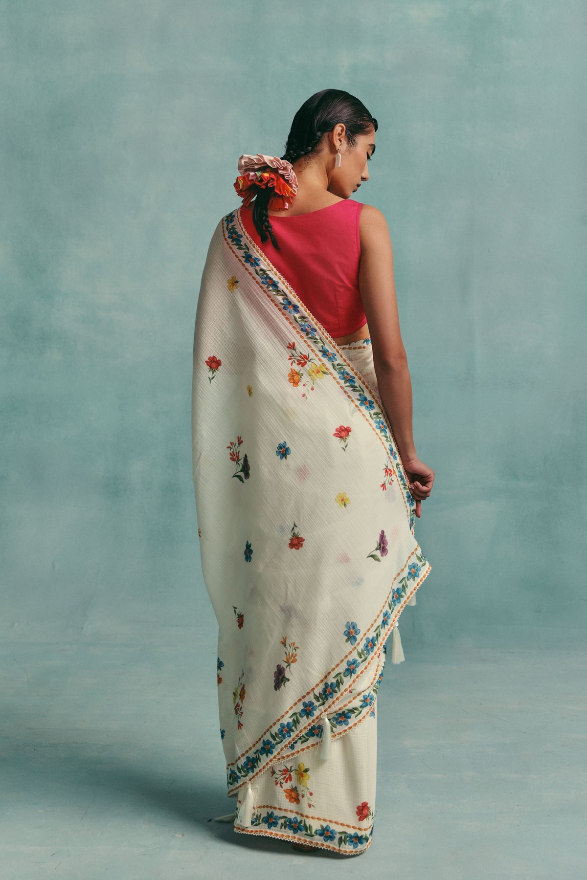 Ecru Daisy Saree