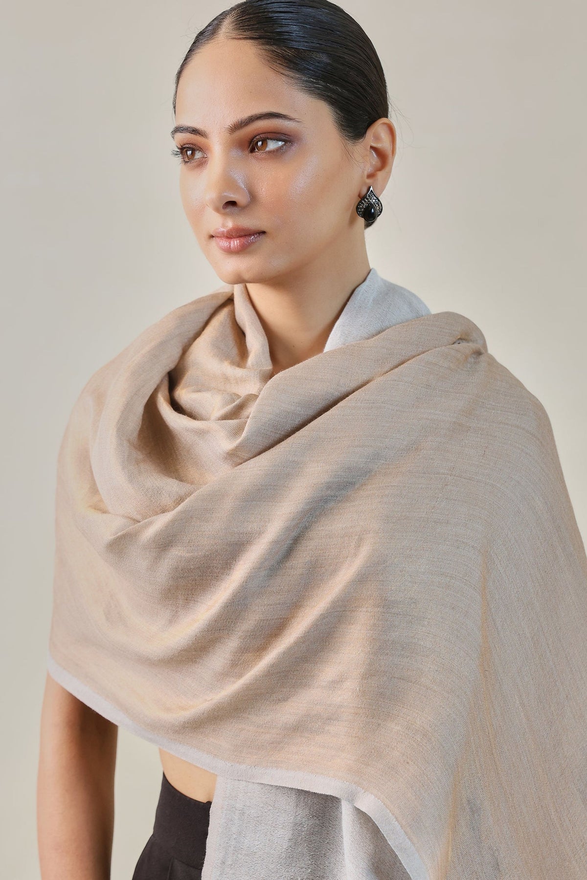 Tabbasum Reversible Ice Blue Stole
