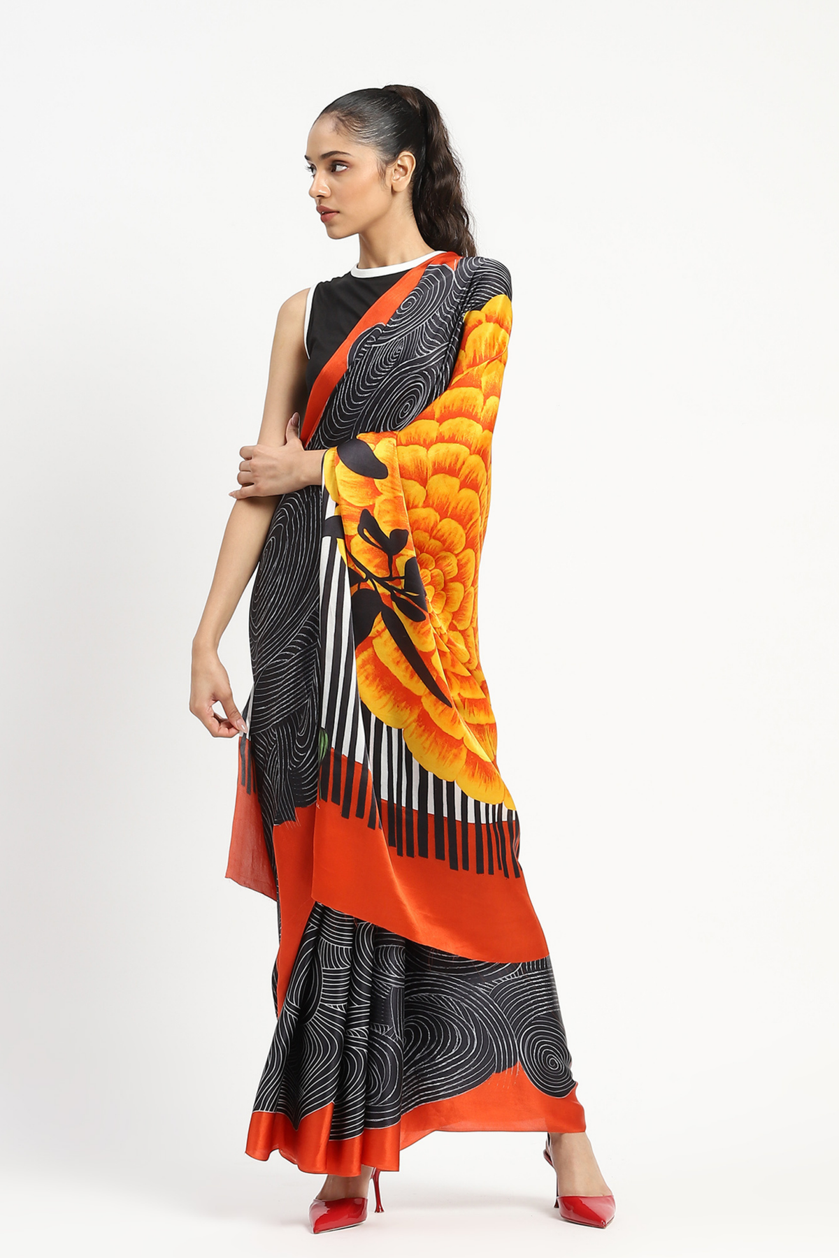 Radial Heat Printed Saree