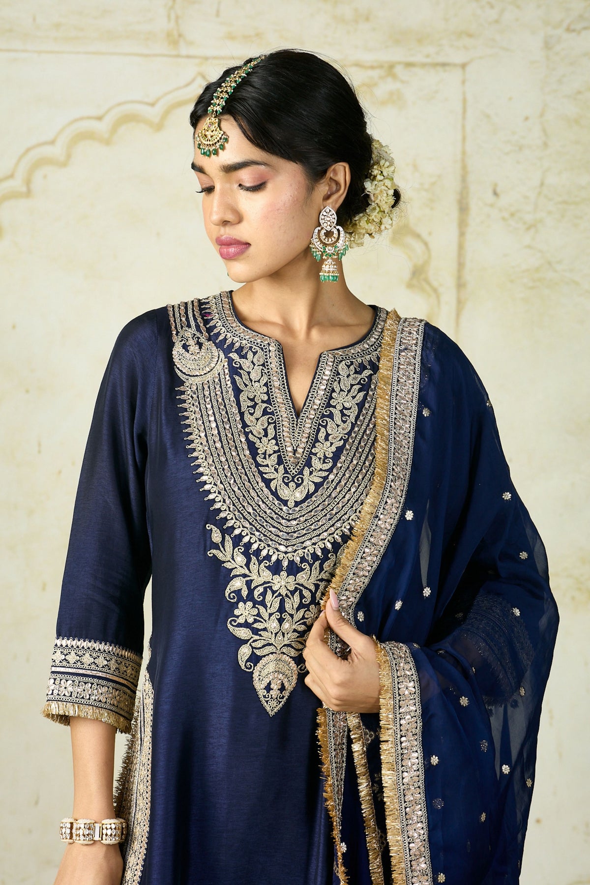 Blue Ameena Sharara Set