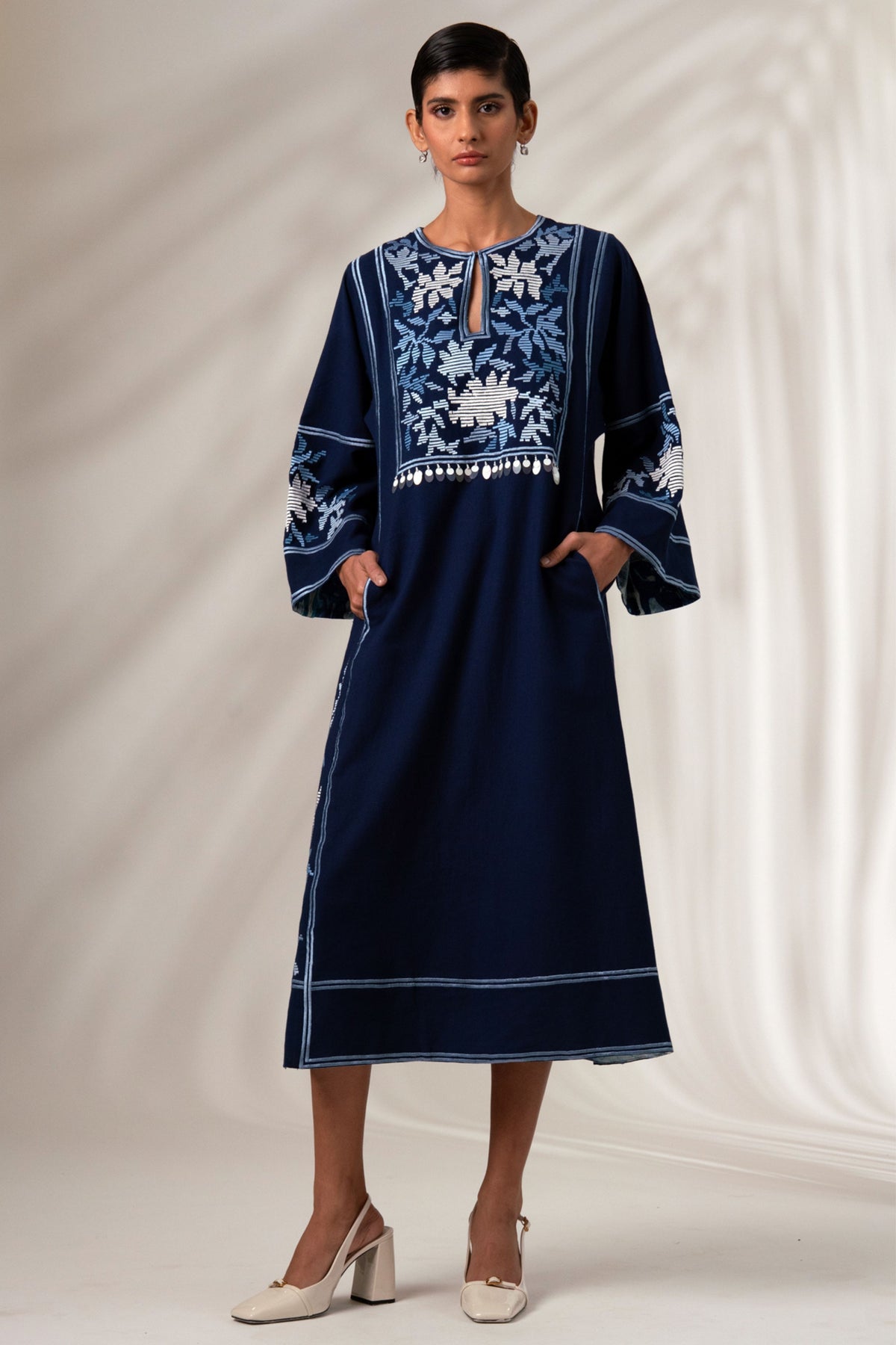 Marlin Indigo Modest Midi Dress