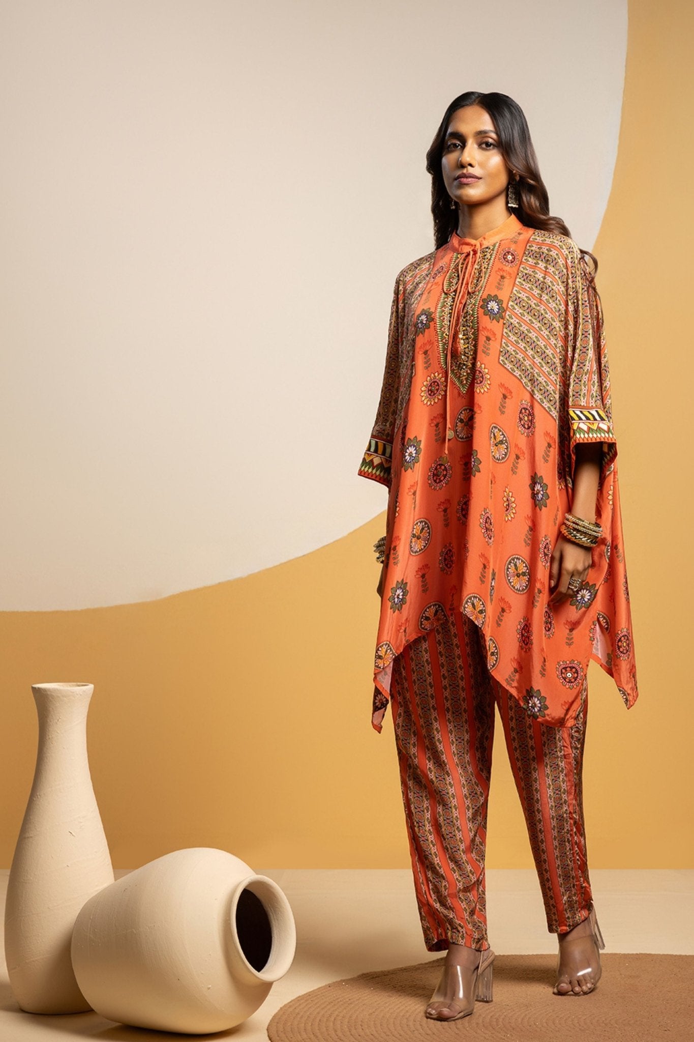 Embellished Kimono Tunic Set - Sougat Paul - Elahe