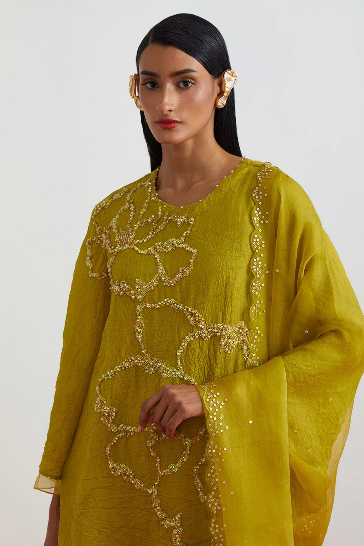 Henna Crushed Tunic Set