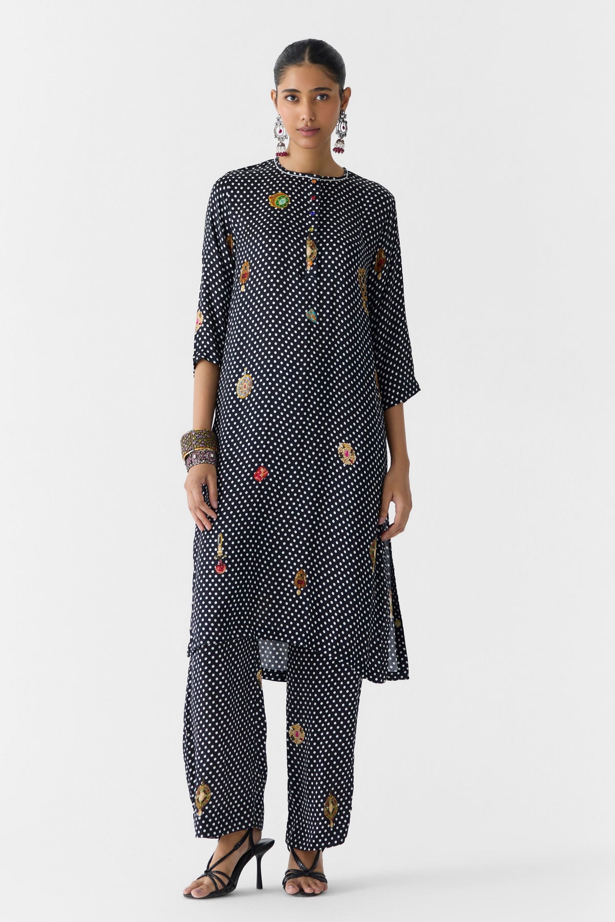 Onyx Polka Dot Kurta Set
