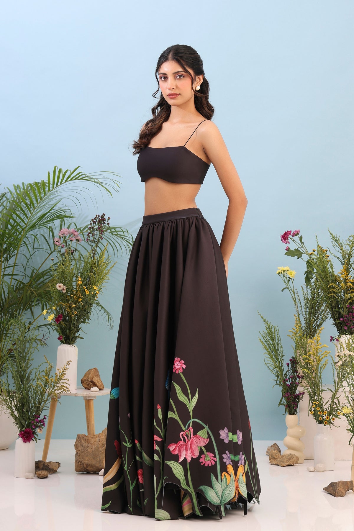 Printed Skirt Tube Top Set