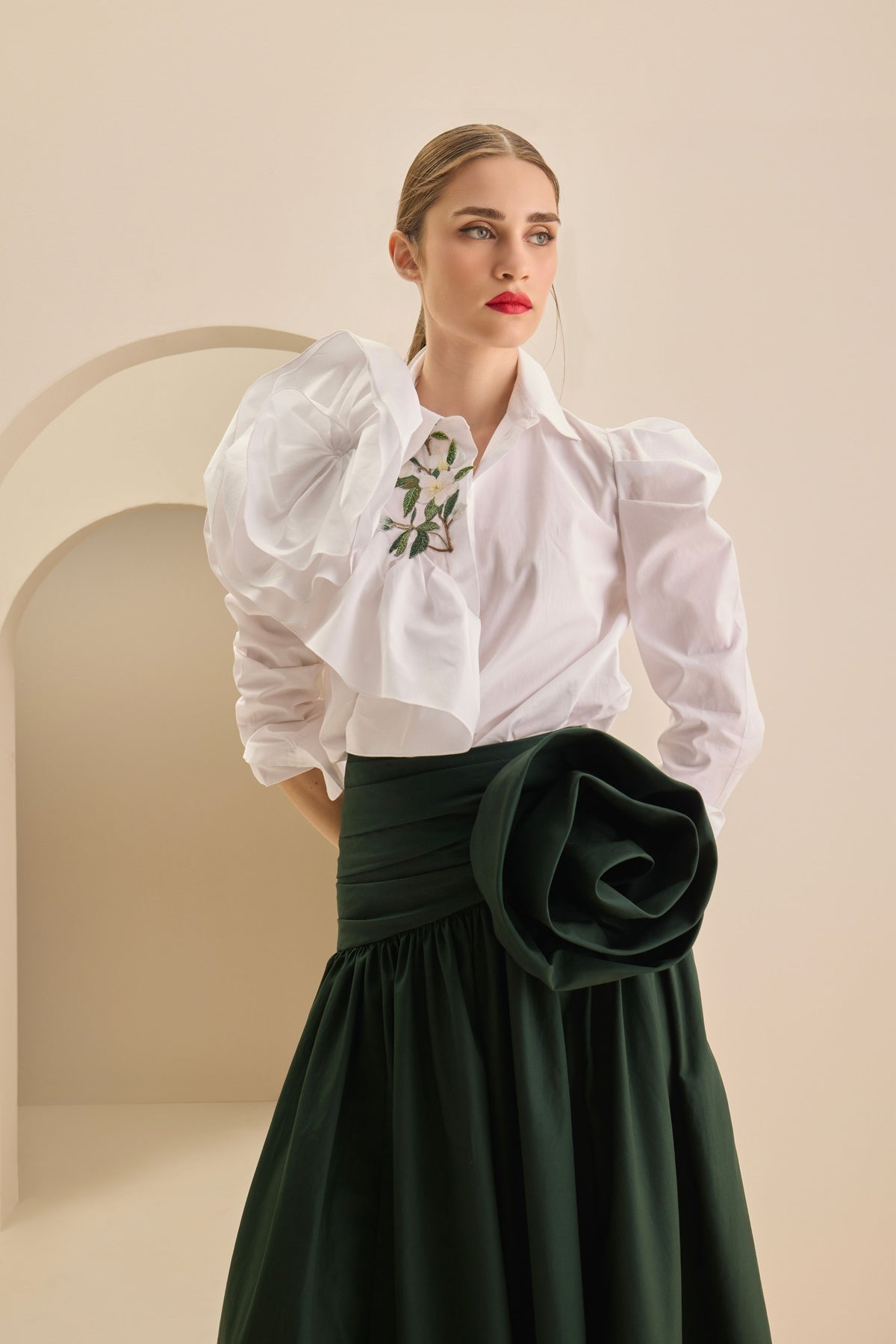 White Ruffled Shirt
