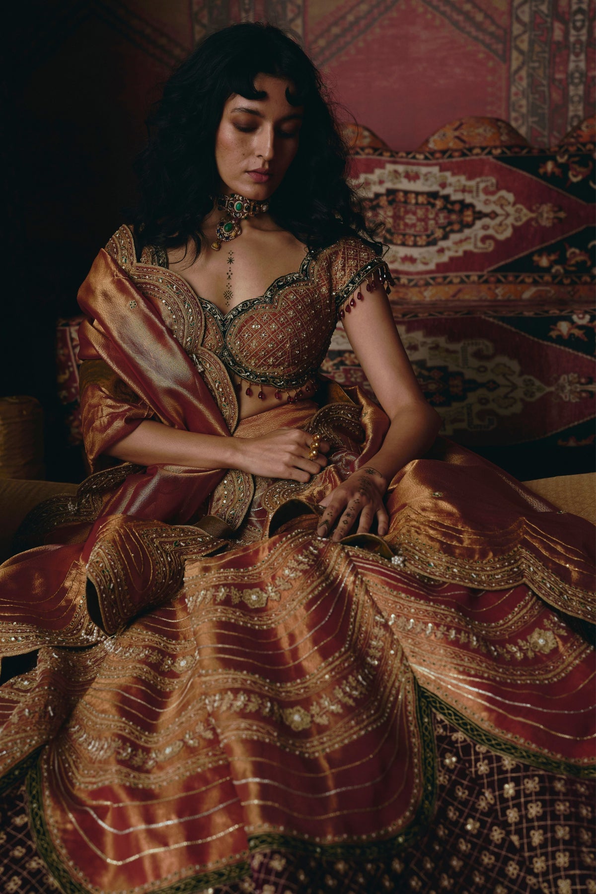 Rust Orange Lehenga Set