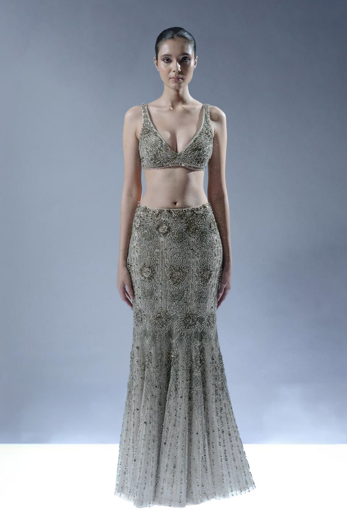 Crystal Cascade Lehenga Set