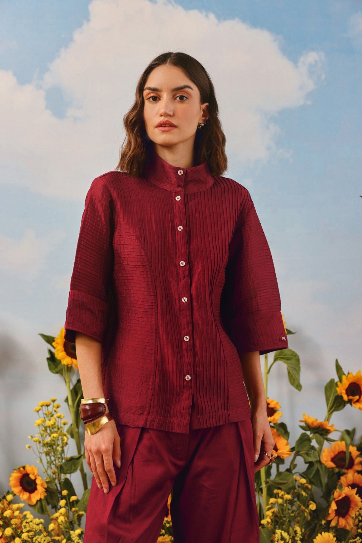 Pintuck Shirt Jacket