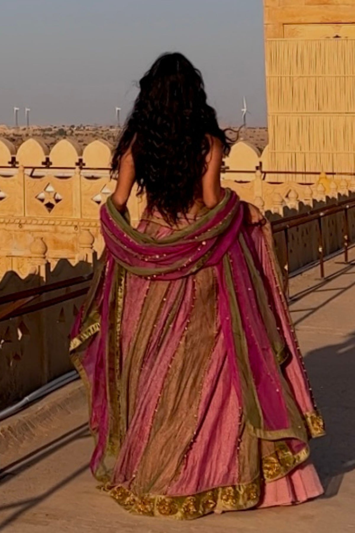 Basanti Gulabi Lehenga Set