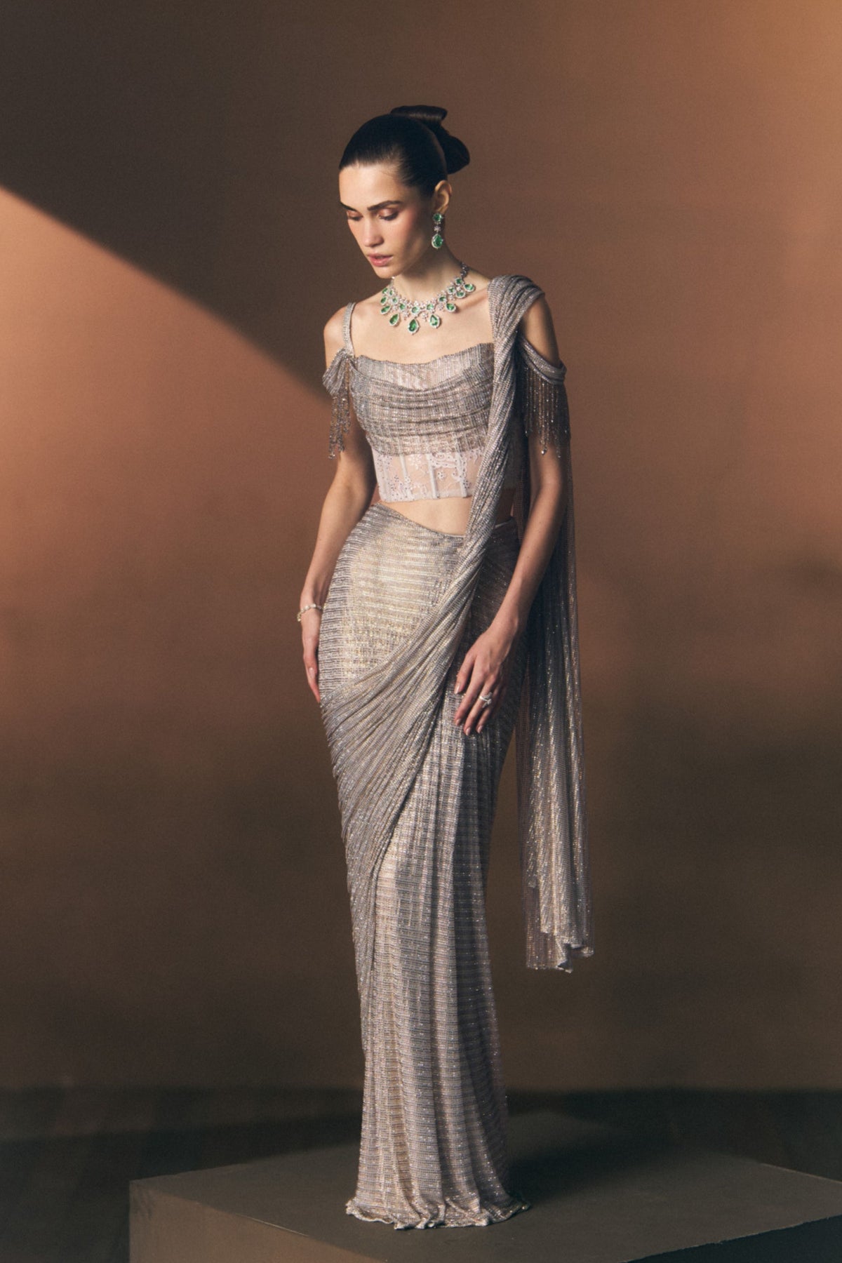 Mist Drape Saree Set