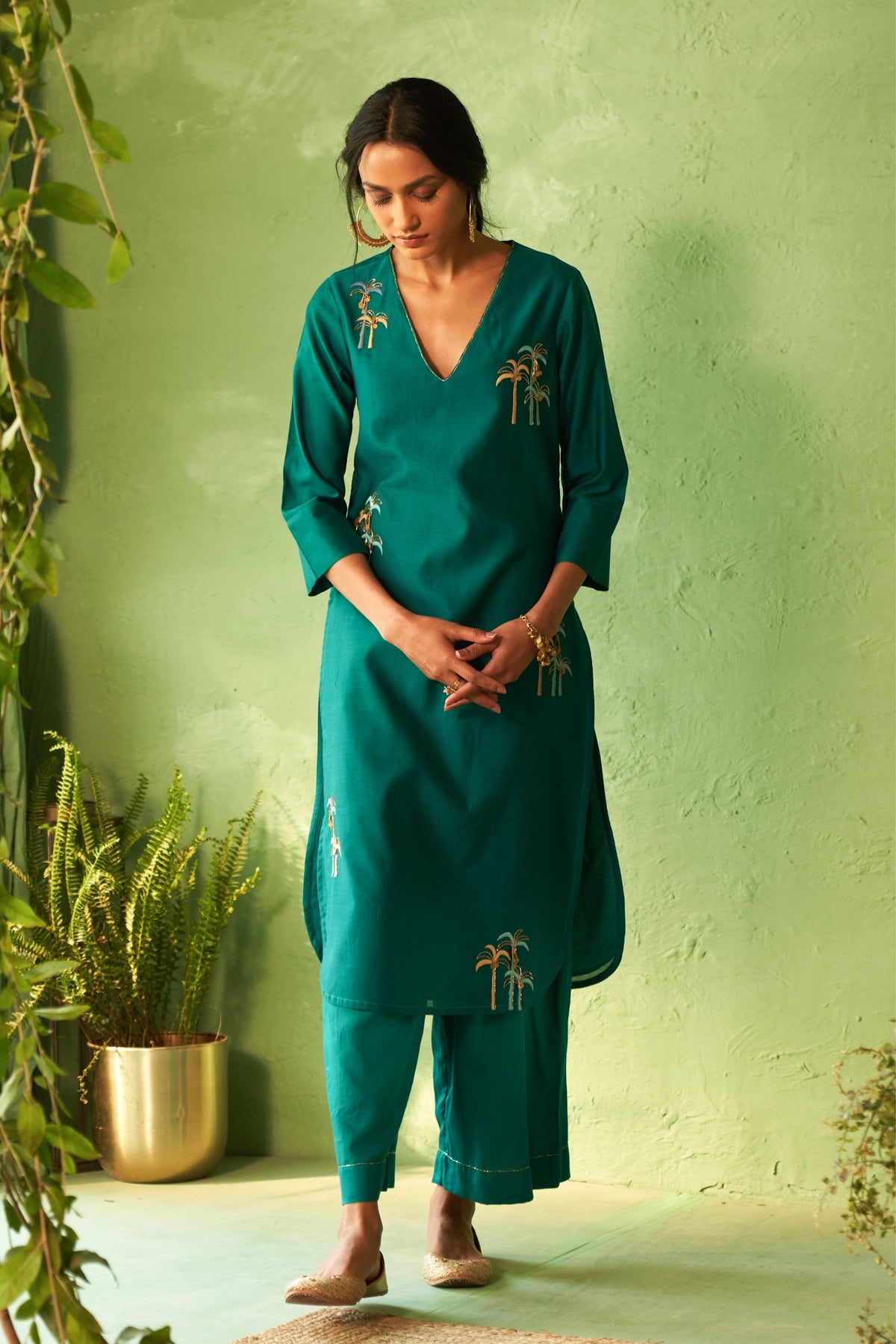 Peacock Green Kurta Set