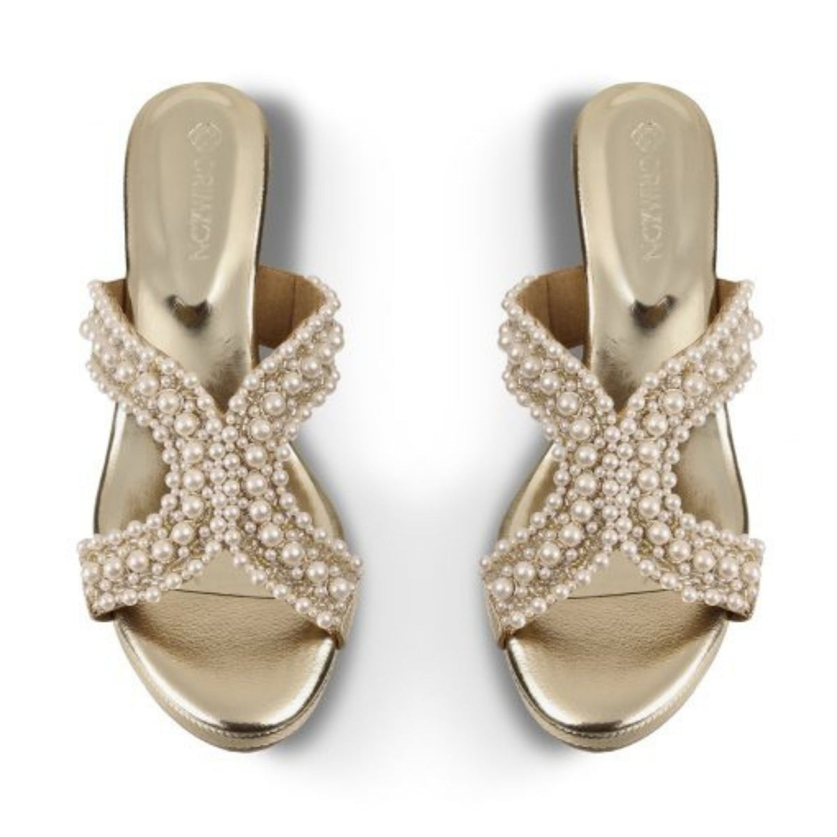 Marwa Pearl Gold Wedges
