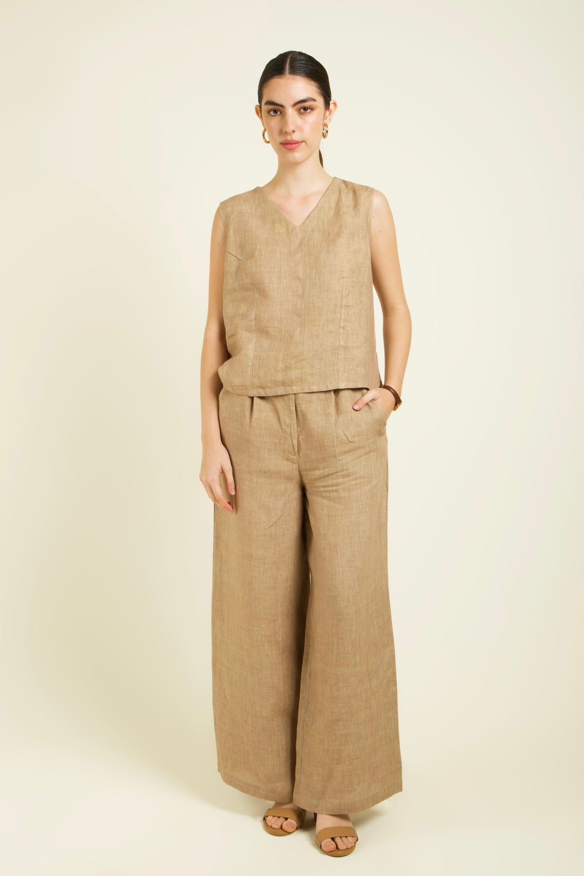 Beige Jacket Set