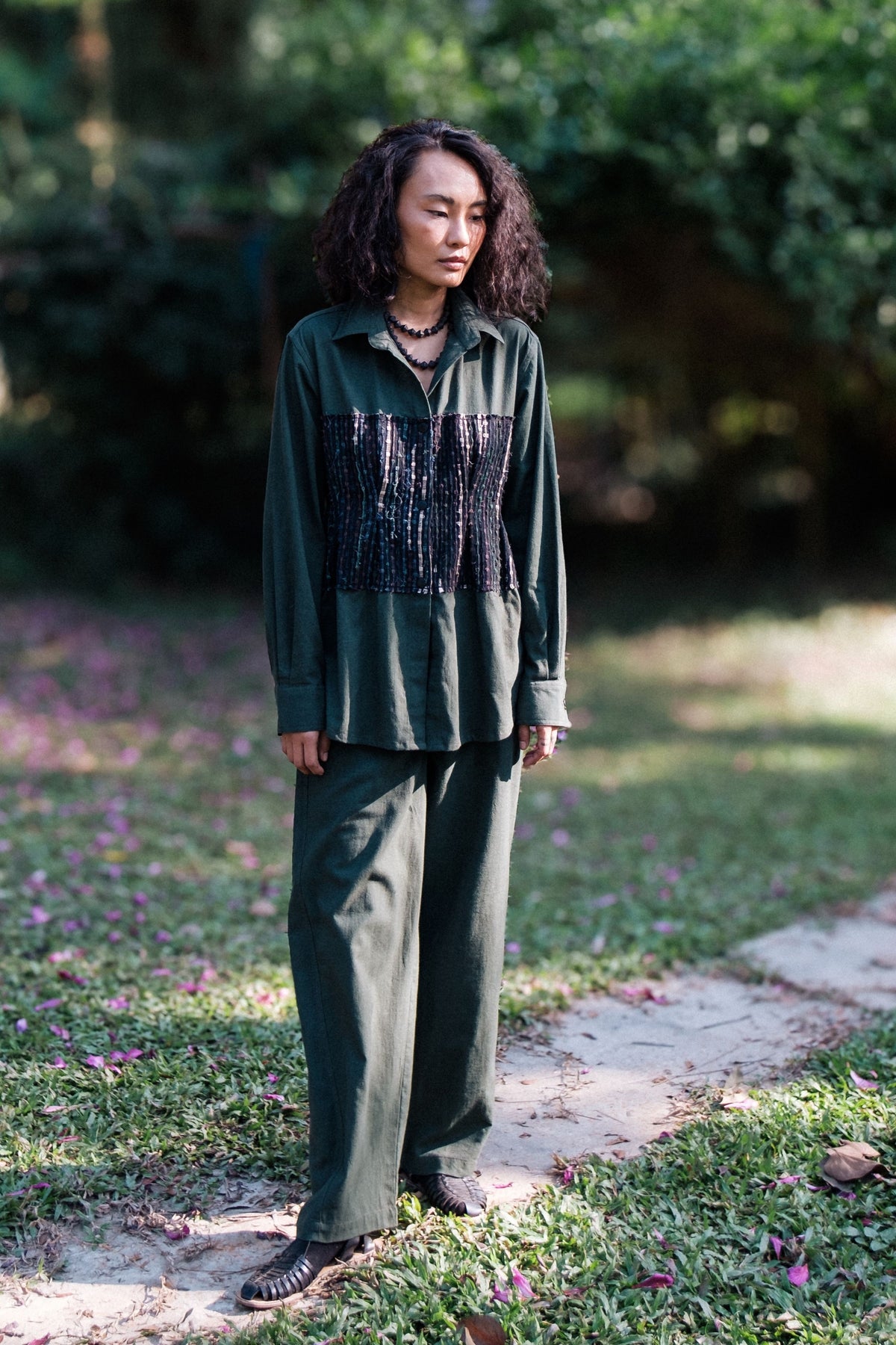 Handwoven Hunza Green Shirt