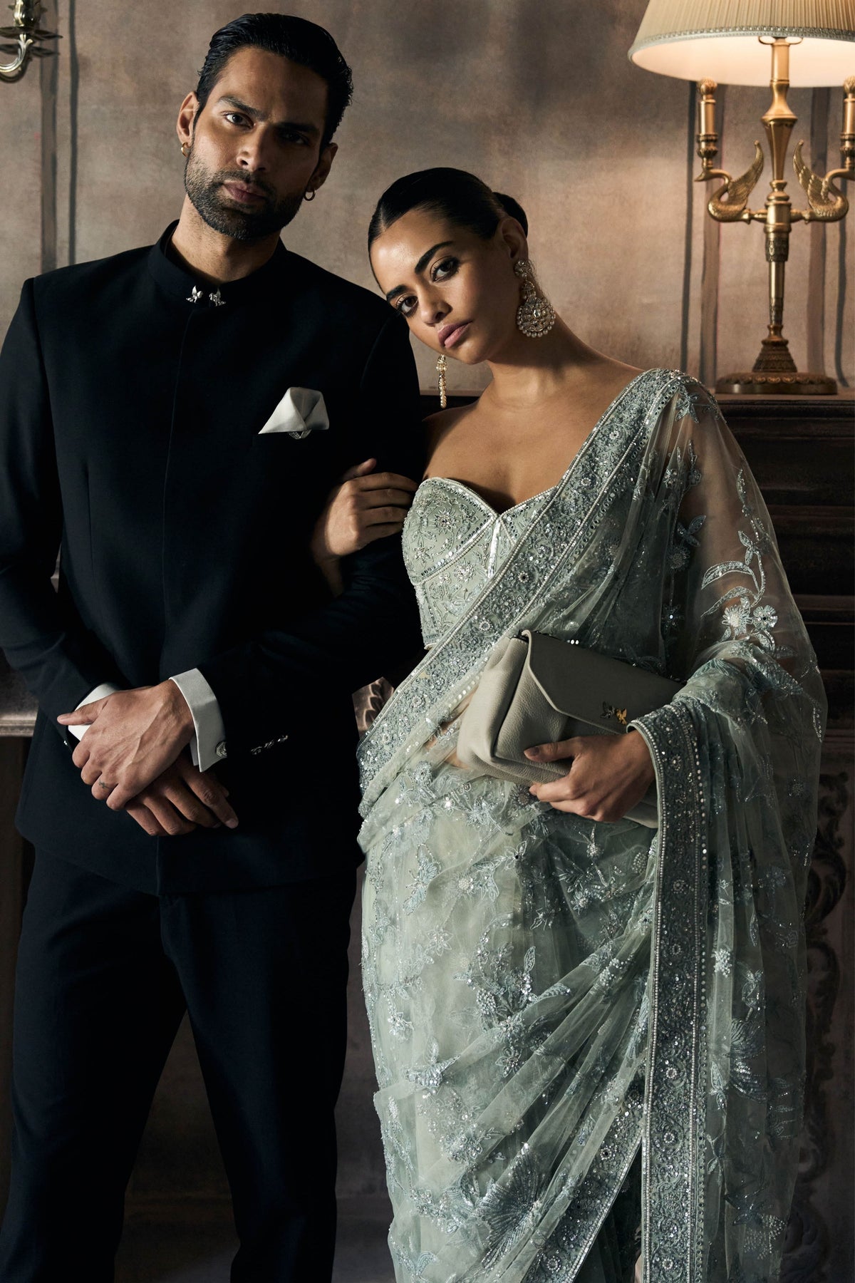 Midnight Garden of Eden Saree Set