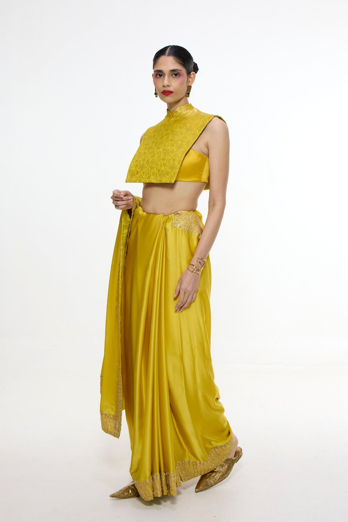 Handwoven Ochre Saree