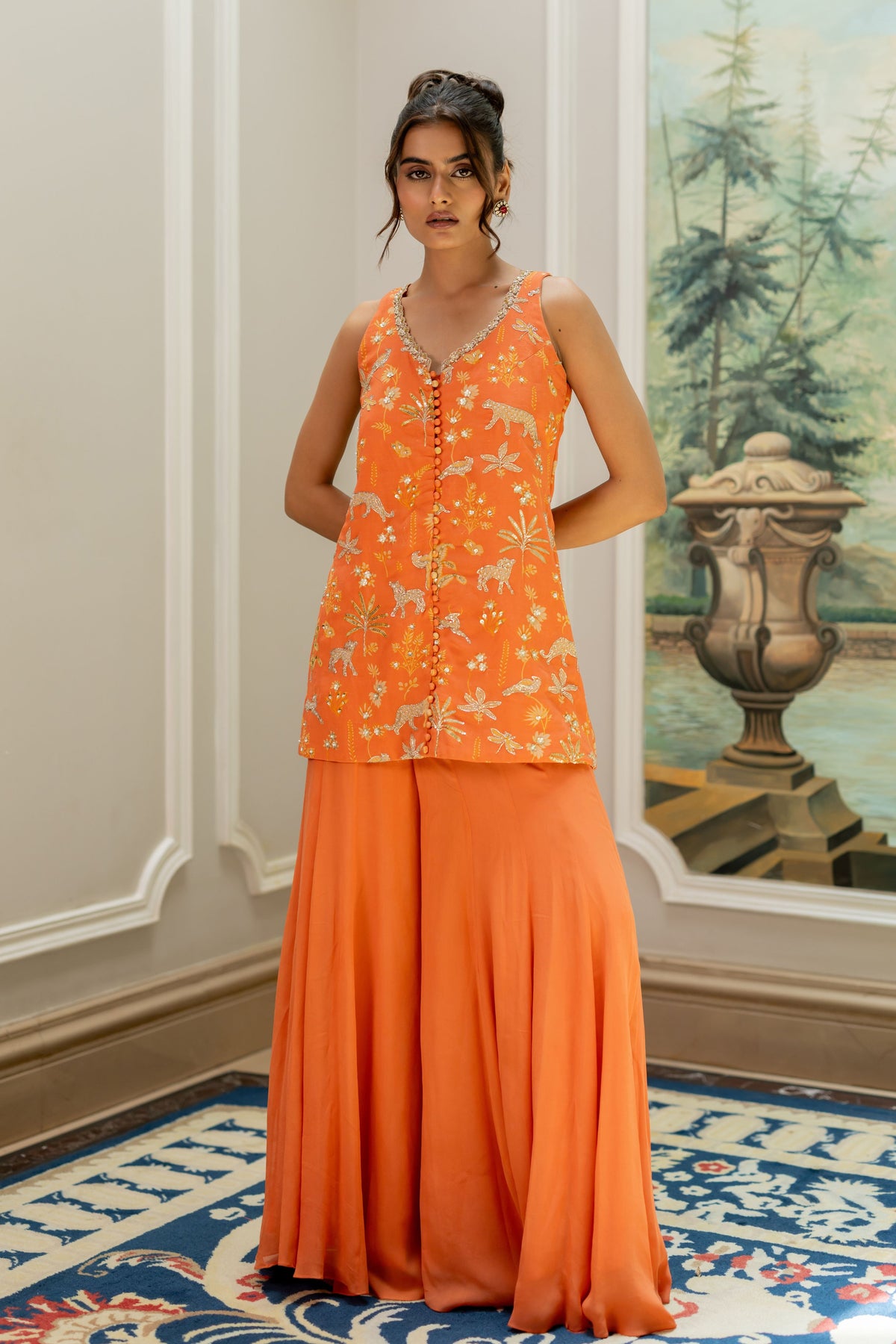 Yanika Sharara Set in Orange