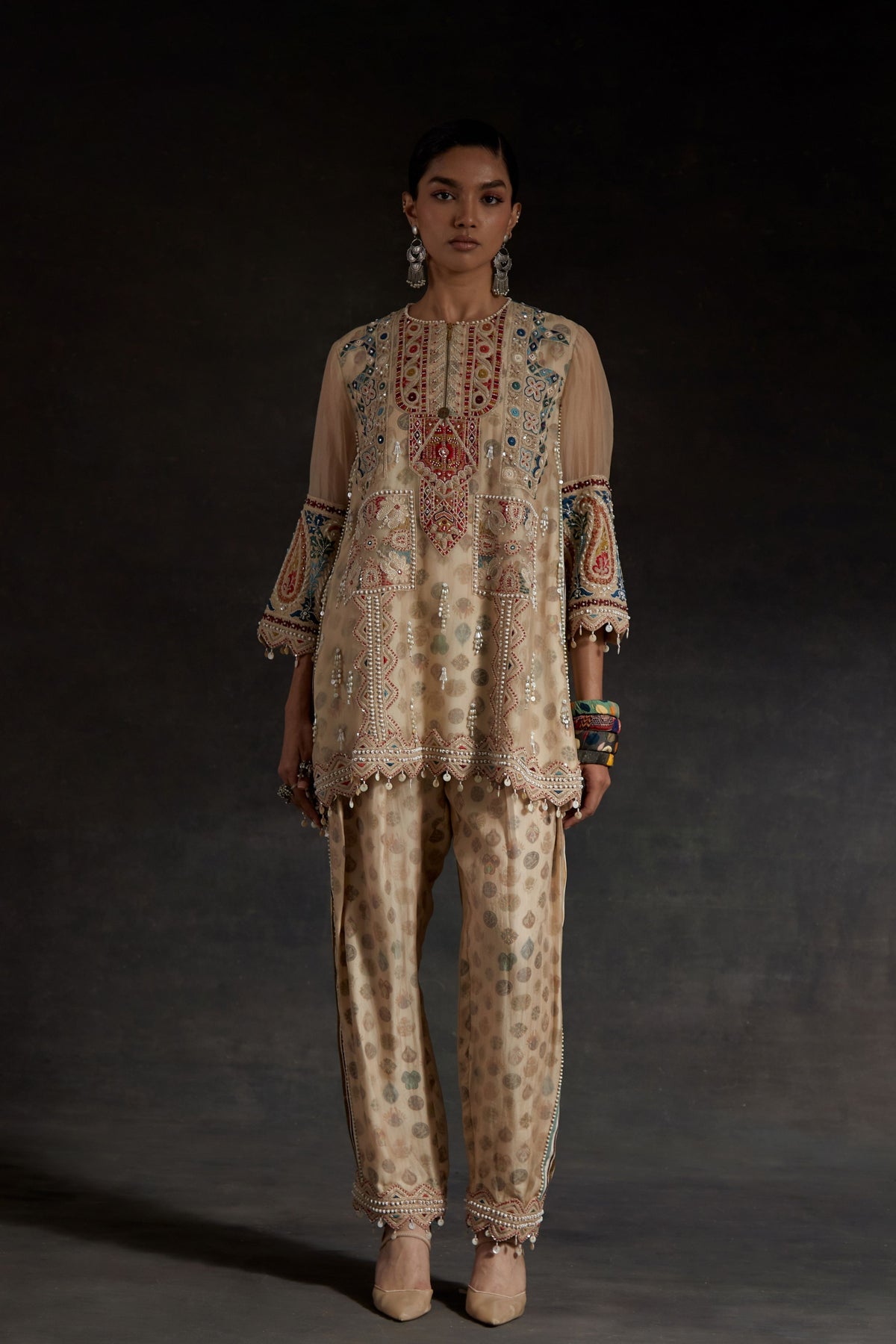 Mitra Silk Short Kurta Set