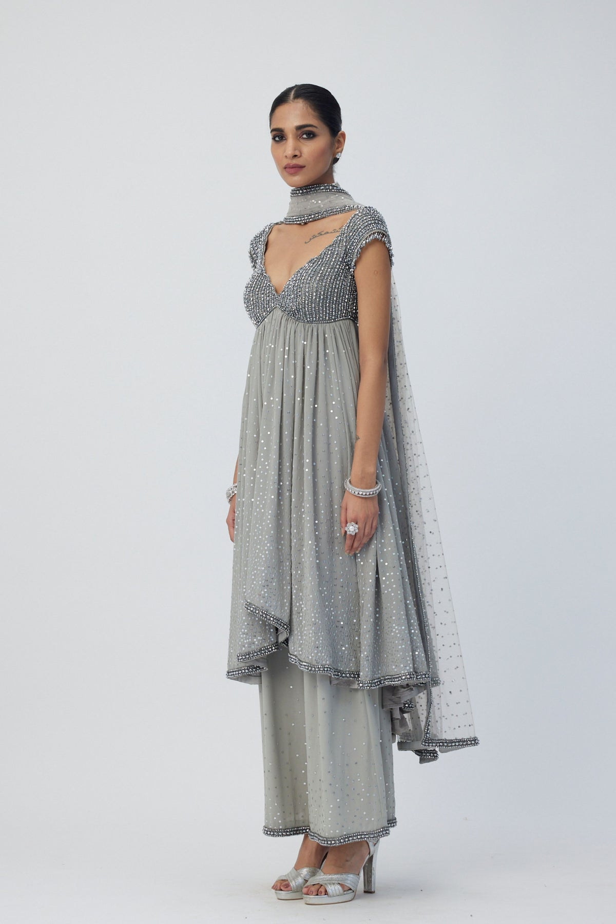 Crystal Grey Kurta Set