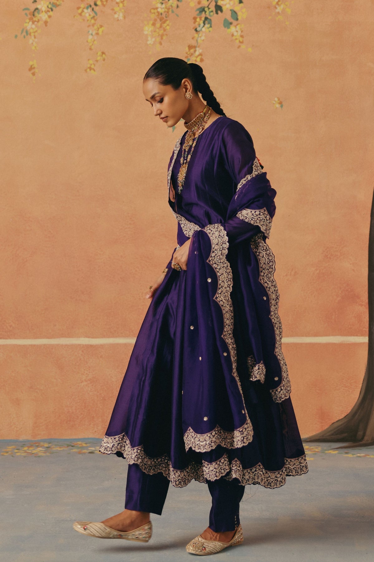 Purple Jhoom Anarkali Set