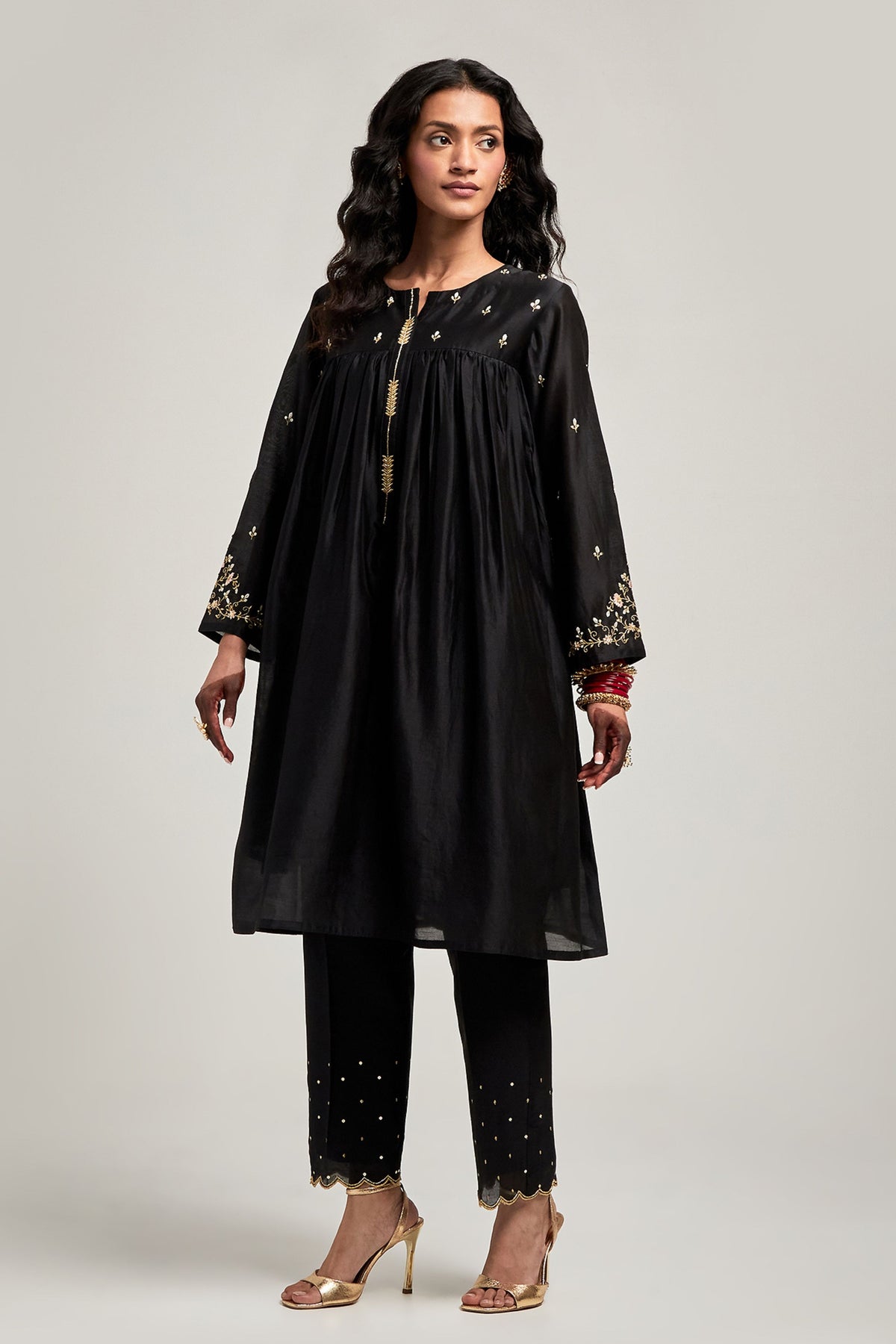 Black Short Kurta Set