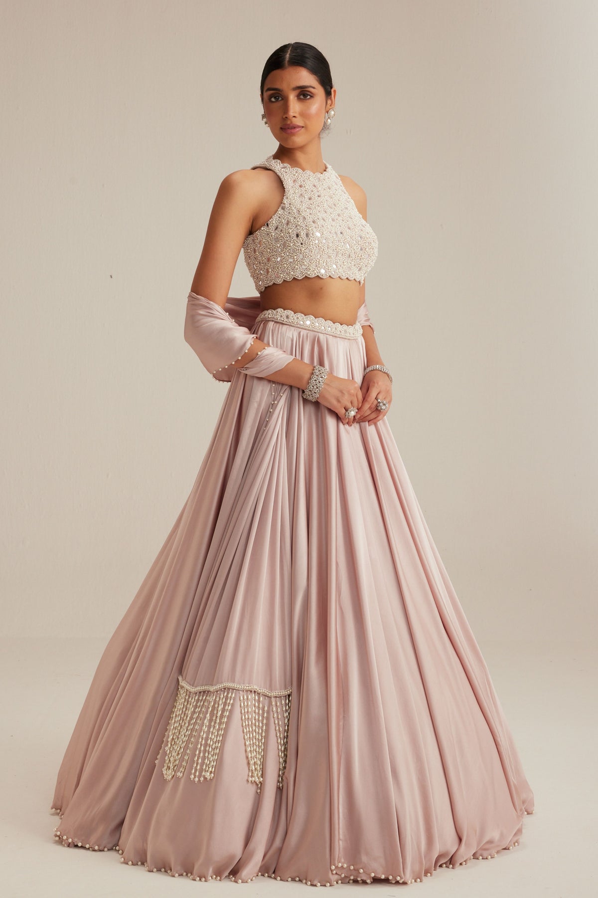 Ash Pink OAS Lehenga Set