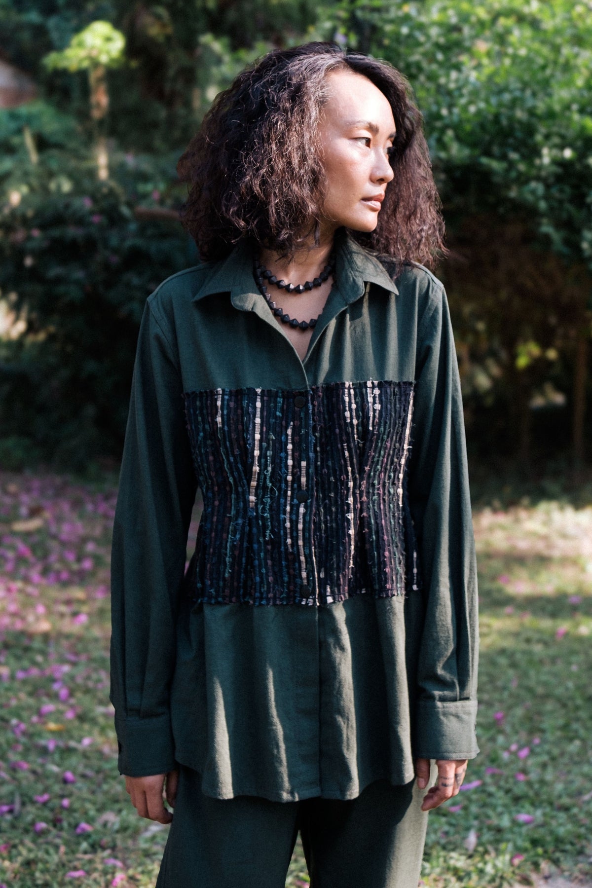Handwoven Hunza Green Shirt