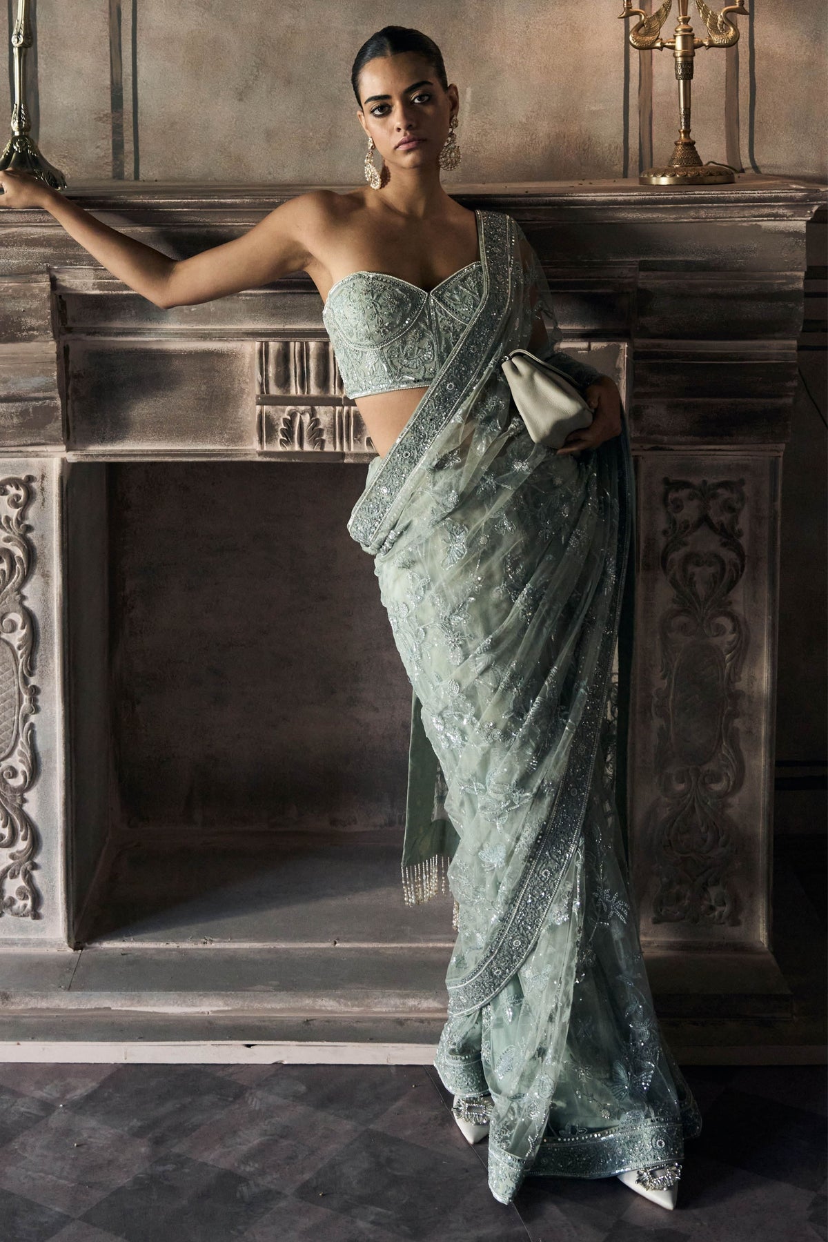 Midnight Garden of Eden Saree Set