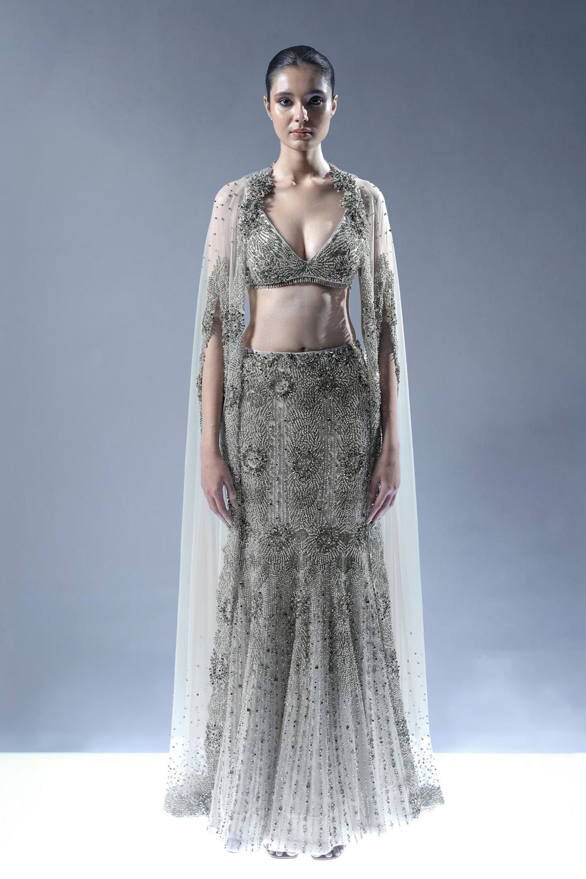 Crystal Cascade Lehenga Set