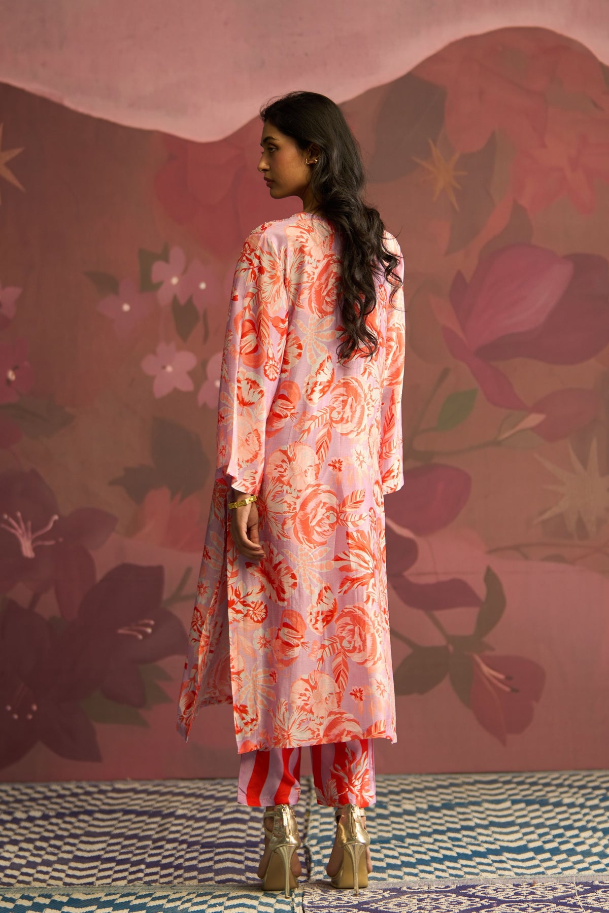 Lavender Bloom Kurta Set